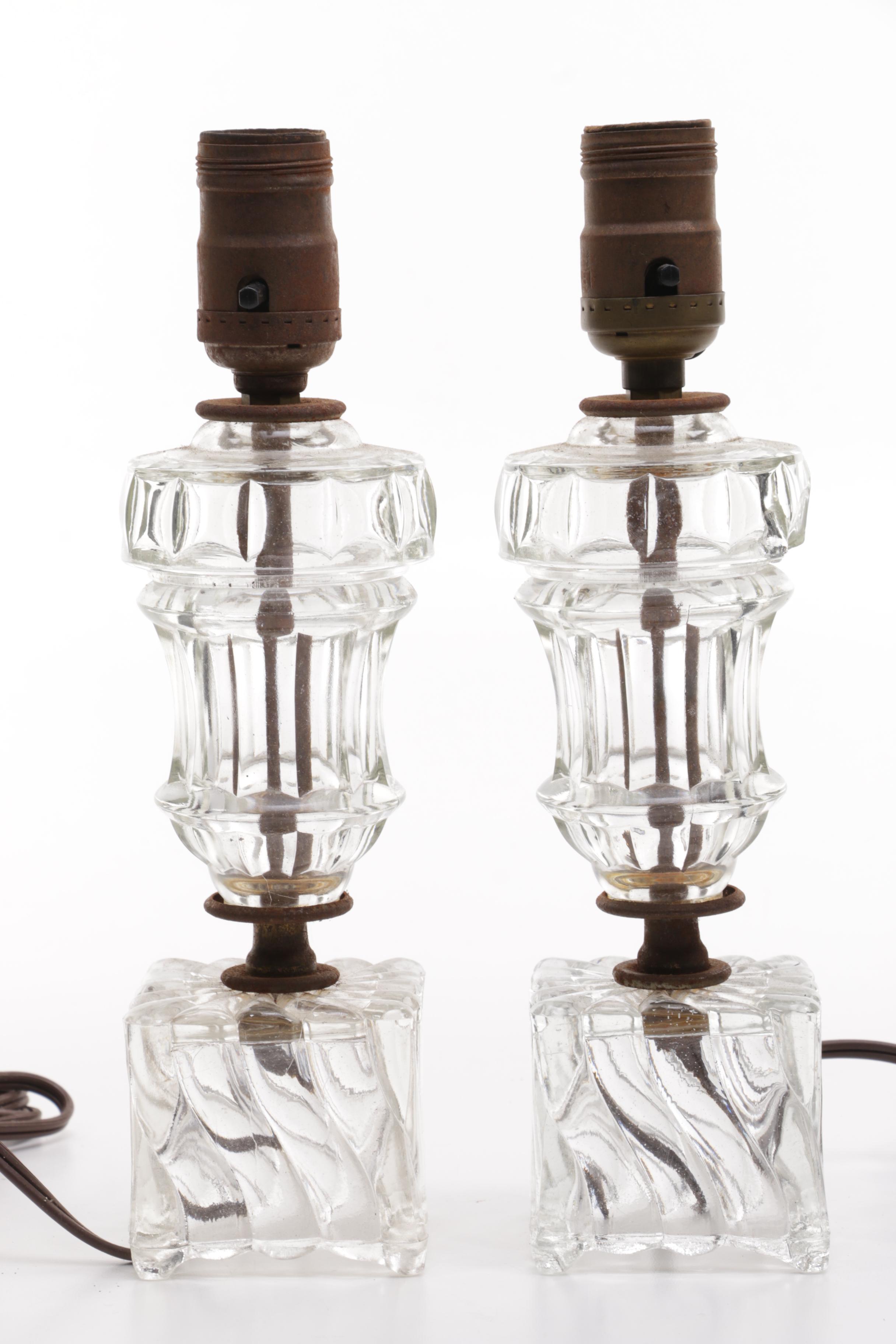 Vintage Glass Lamps Without Shades
