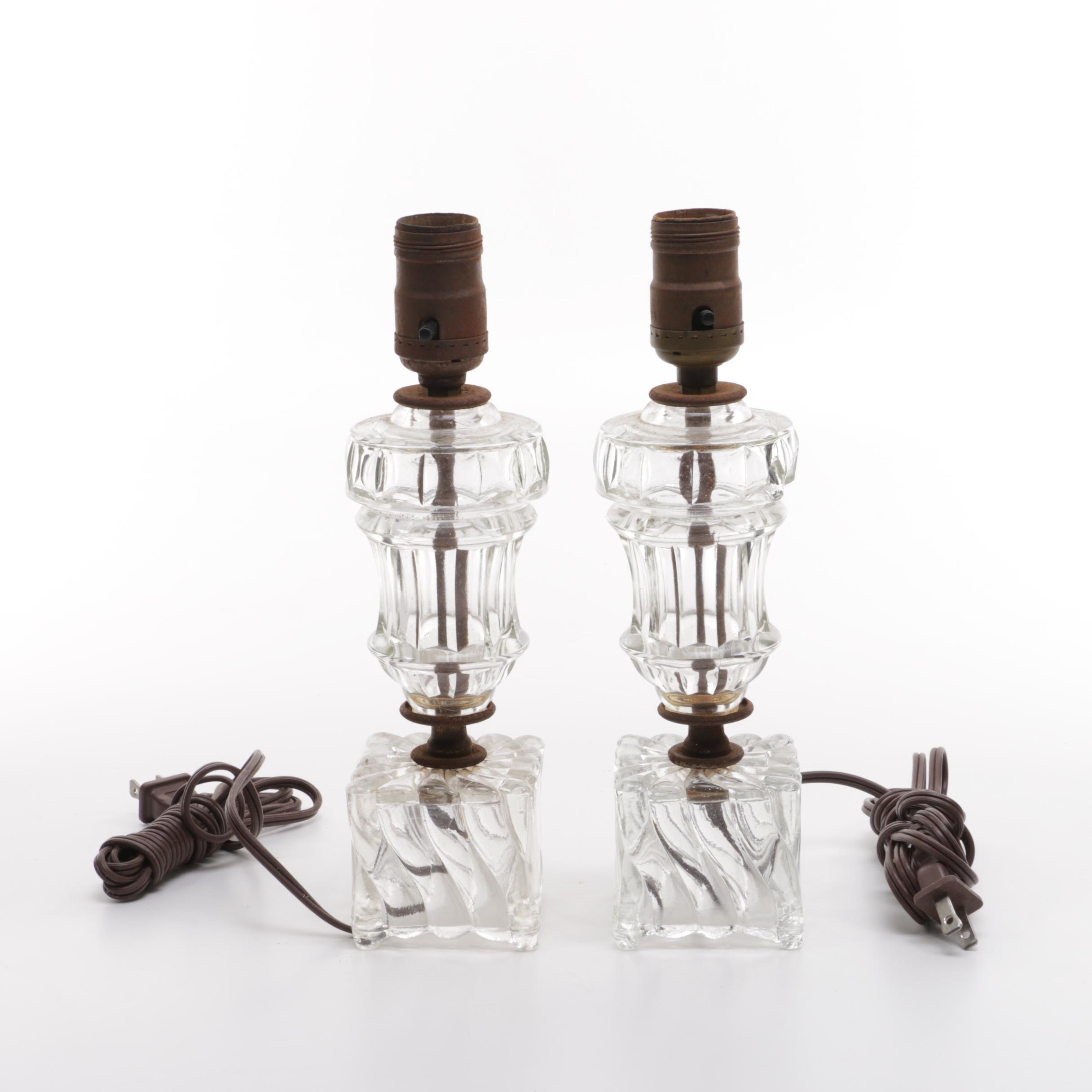 Vintage Glass Lamps Without Shades