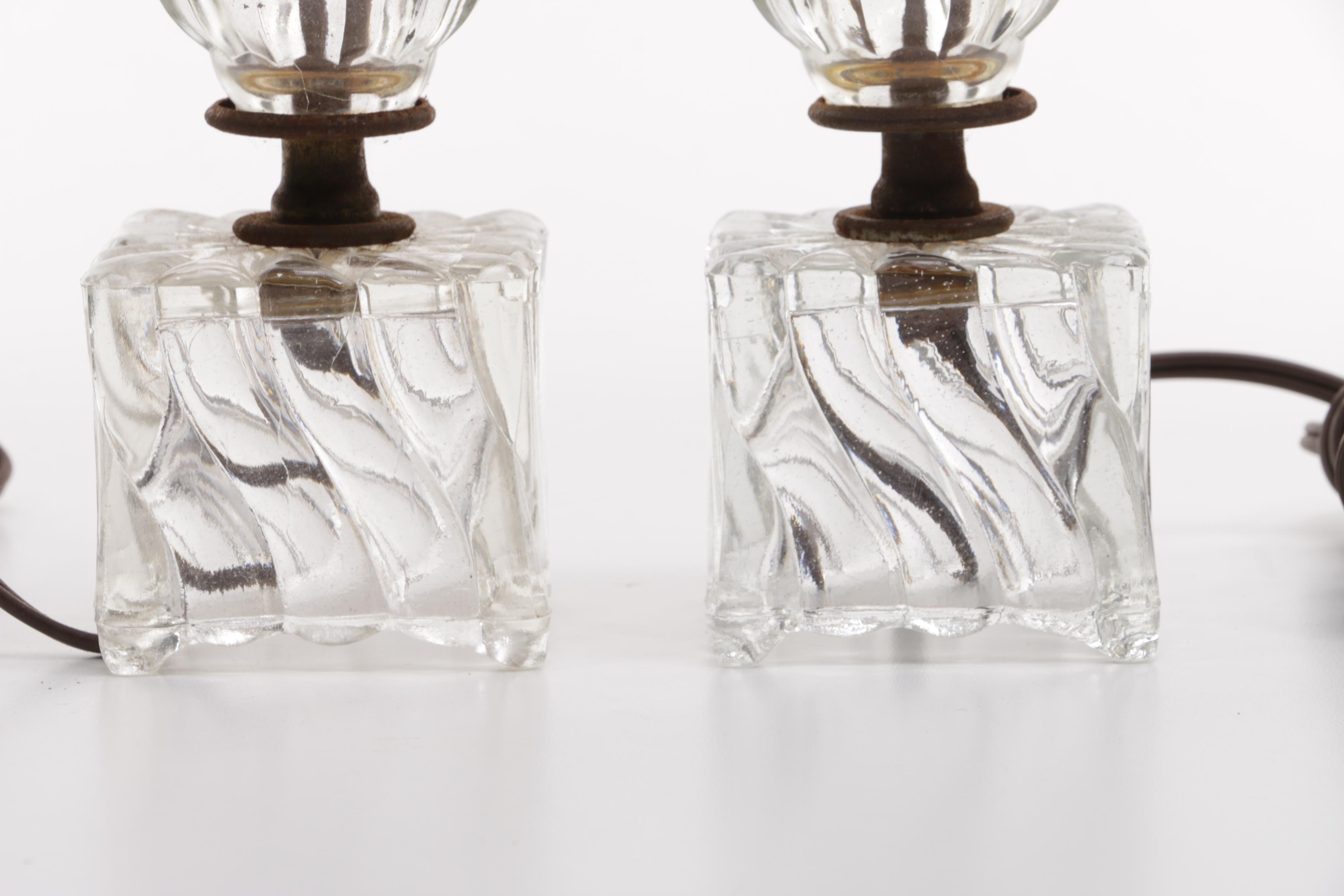 Vintage Glass Lamps Without Shades