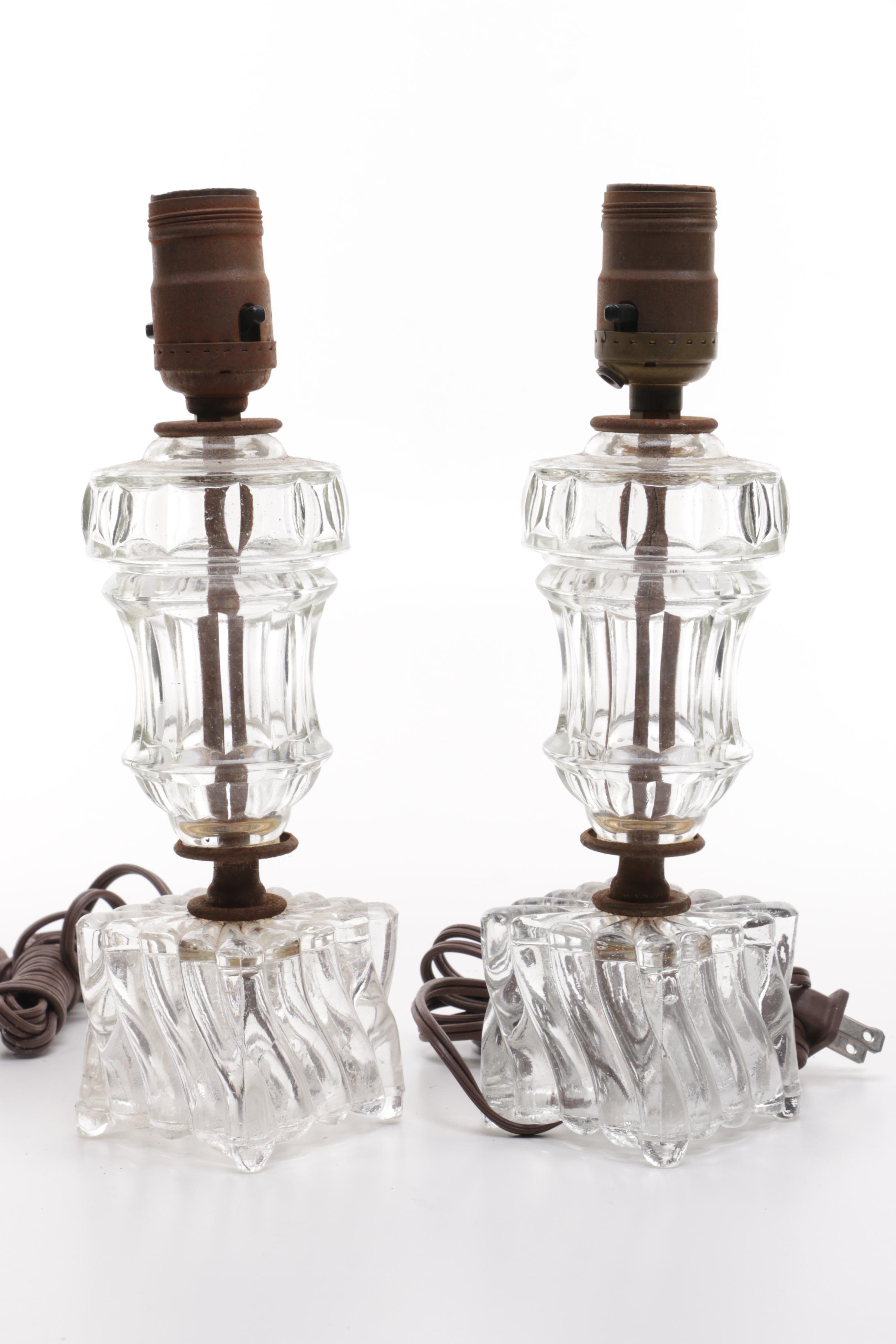 Vintage Glass Lamps Without Shades
