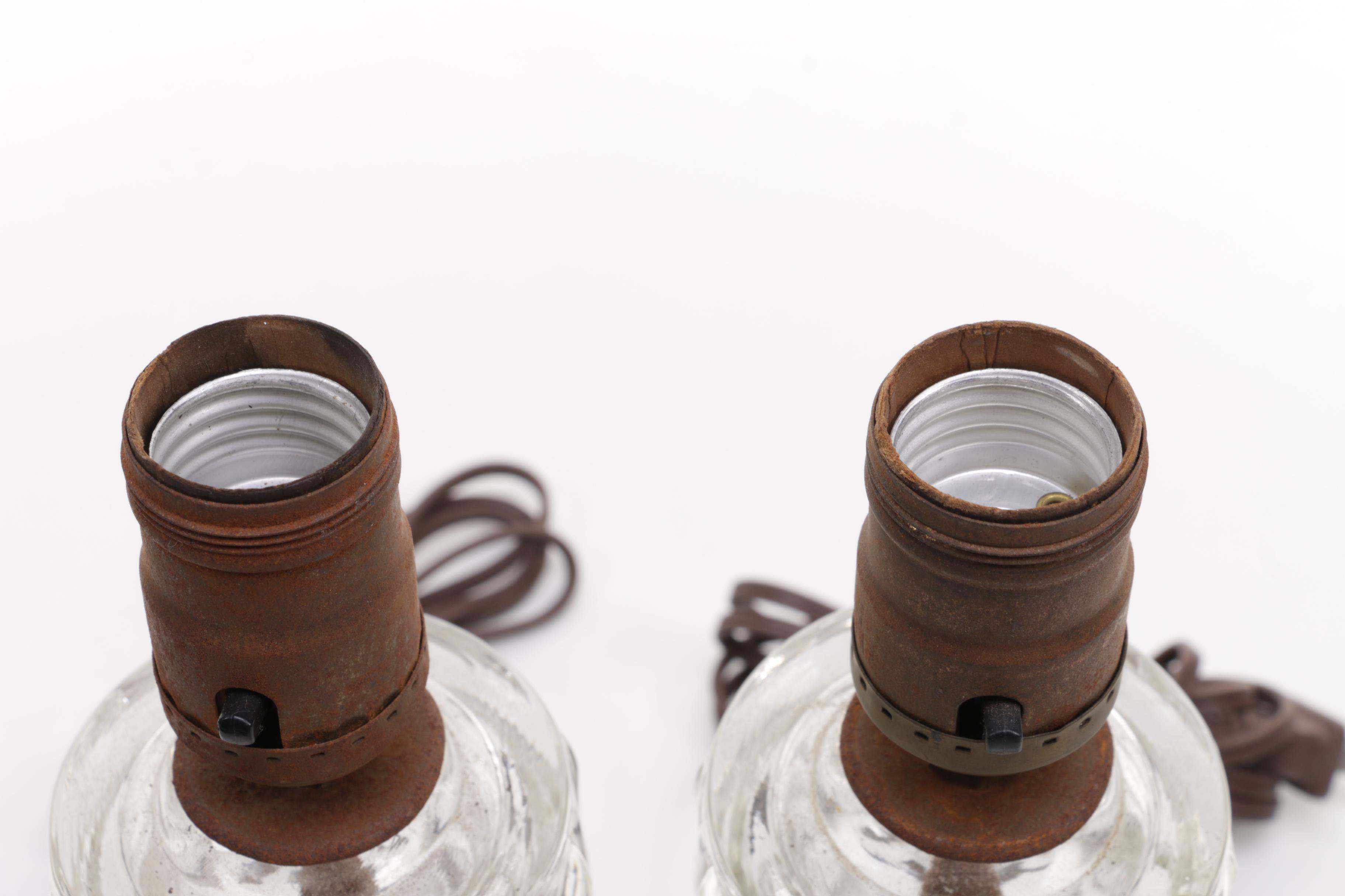 Vintage Glass Lamps Without Shades