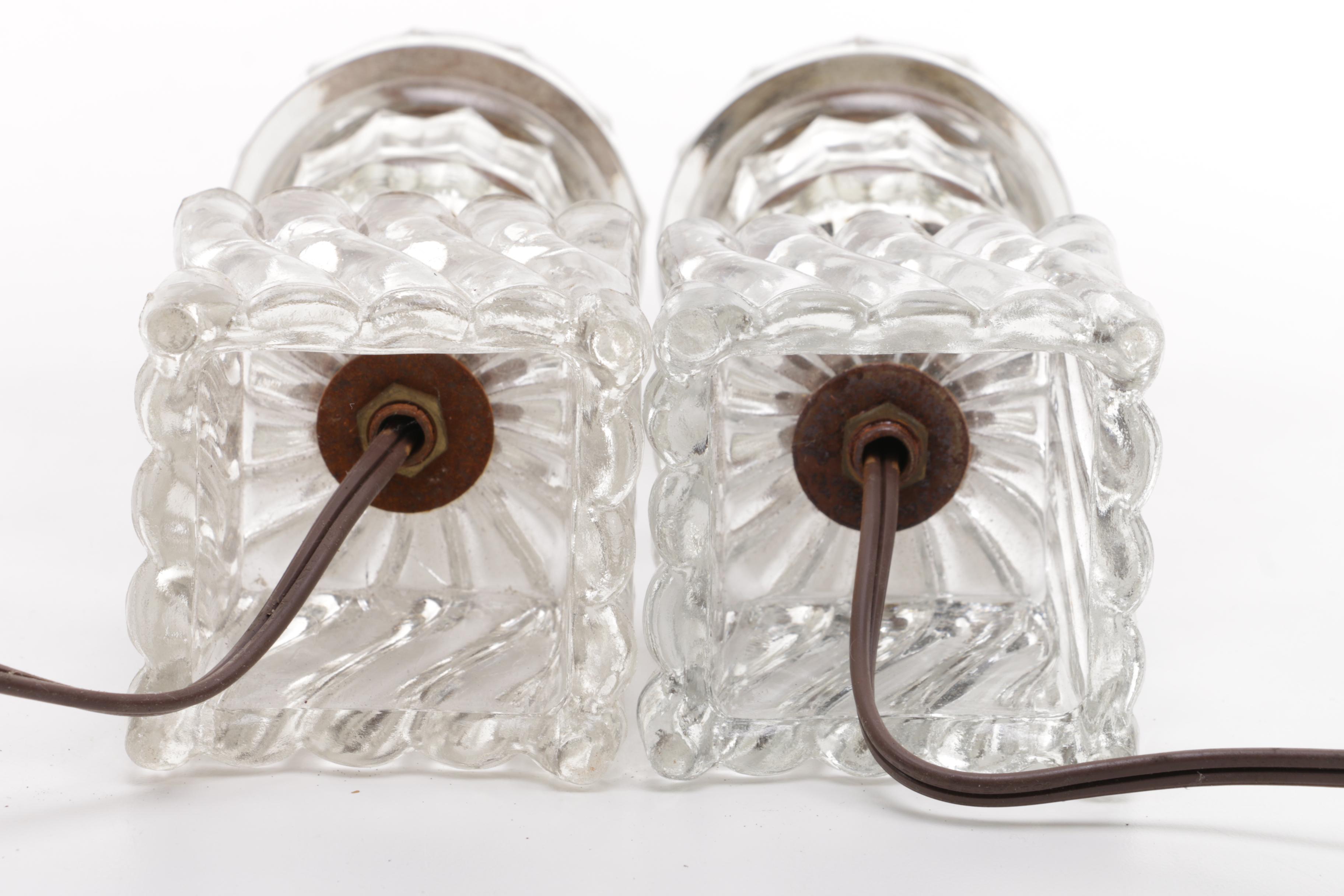 Vintage Glass Lamps Without Shades