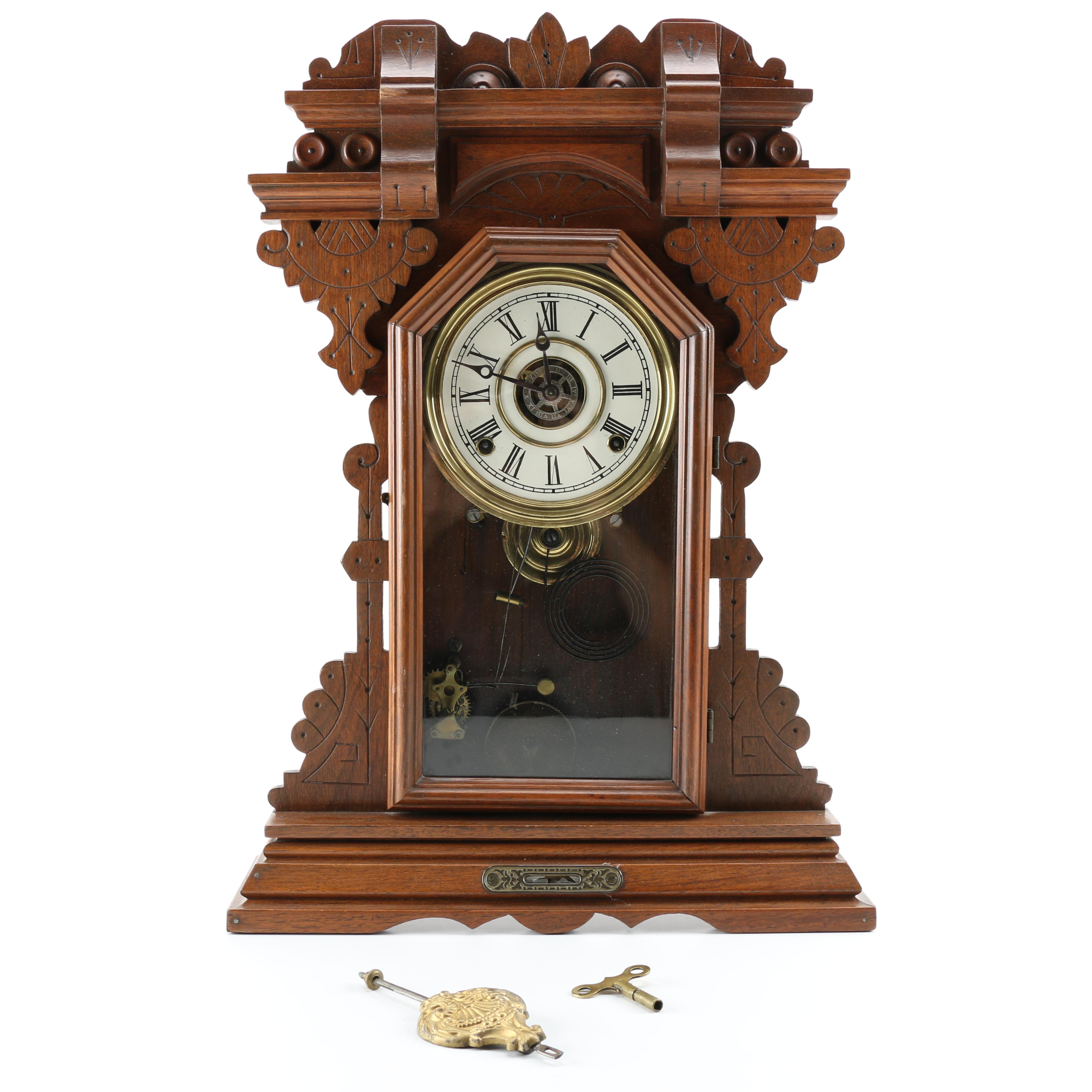 Wood and Brass Pendulum Clock