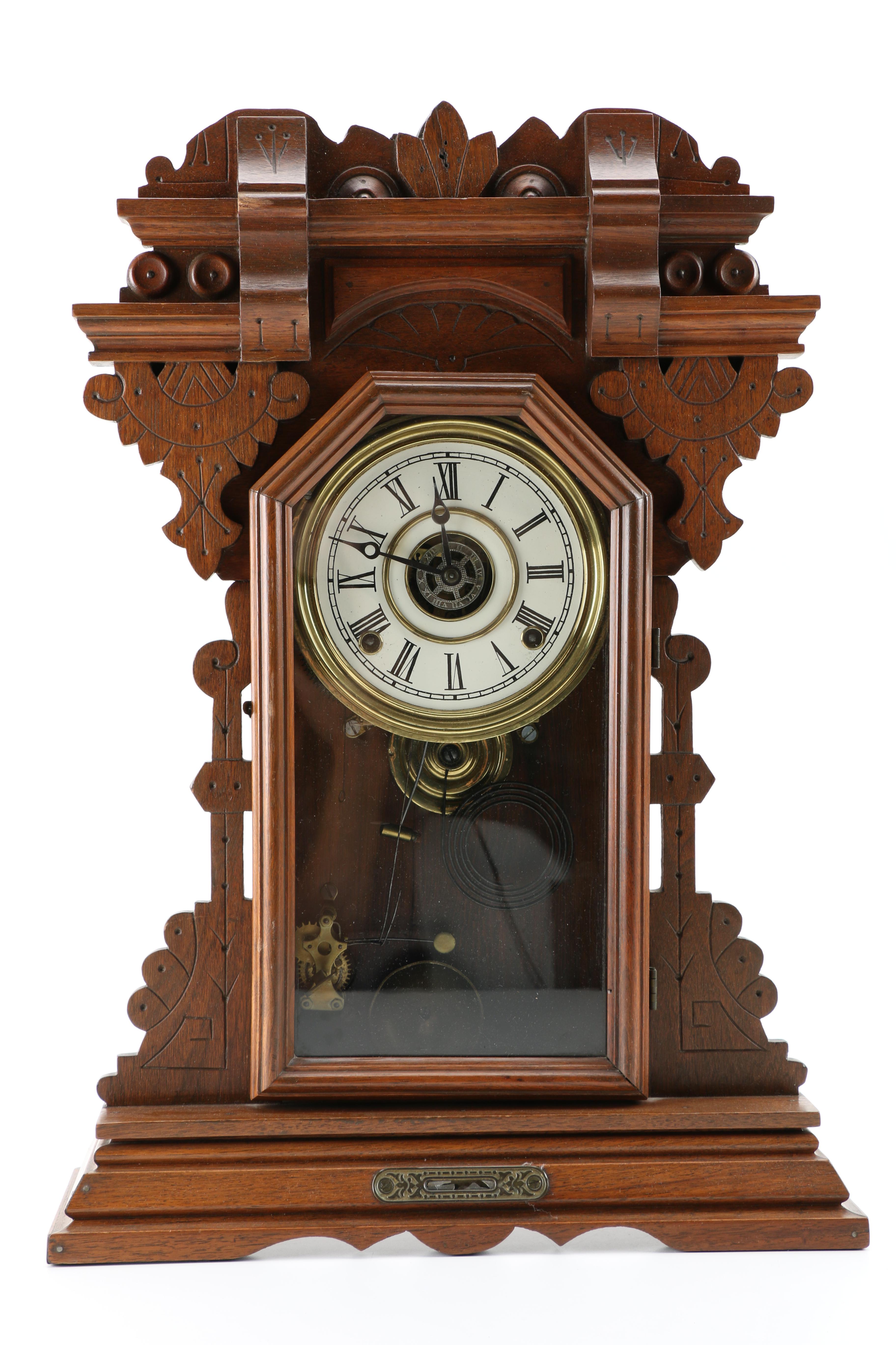 Wood and Brass Pendulum Clock