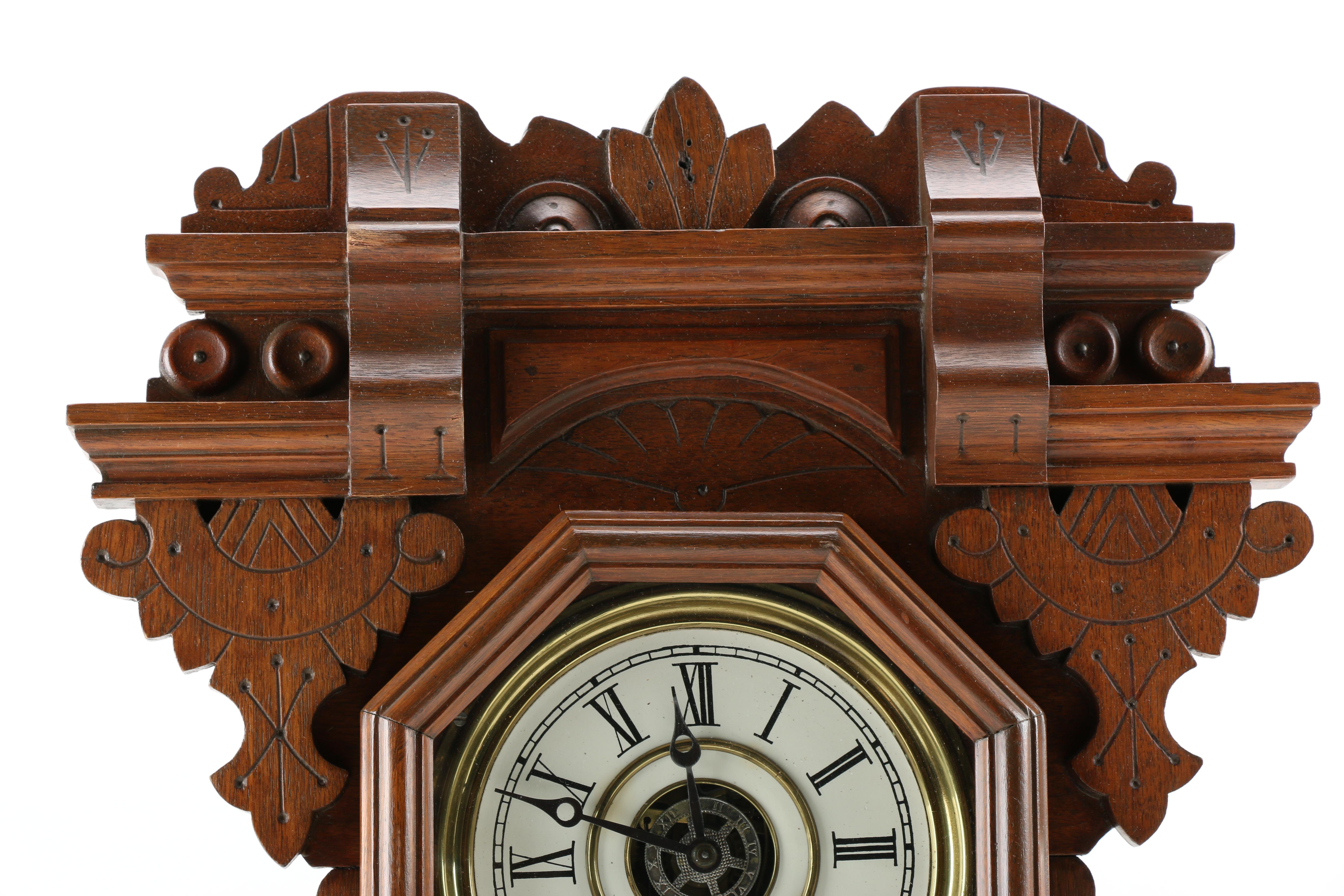 Wood and Brass Pendulum Clock