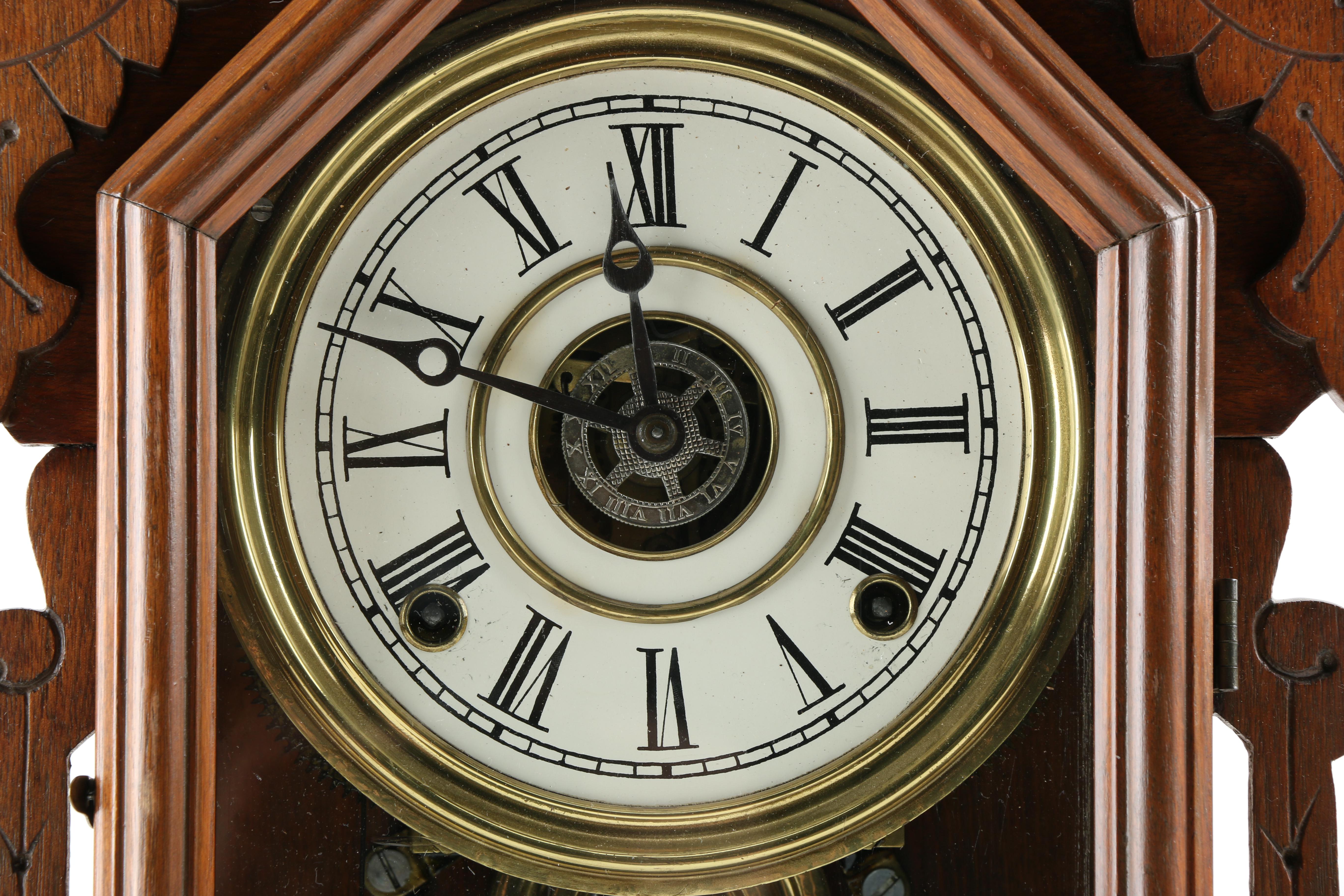 Wood and Brass Pendulum Clock