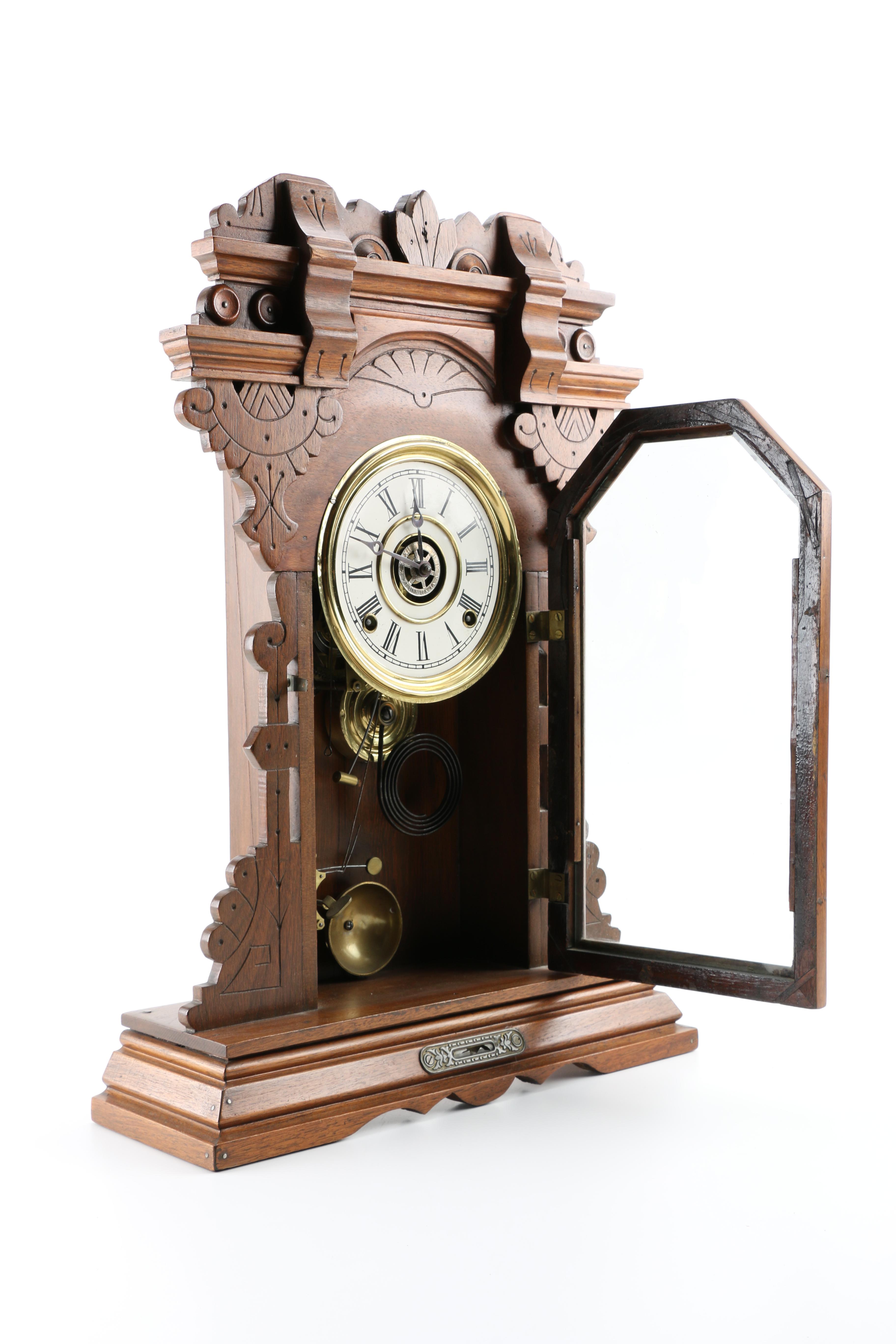 Wood and Brass Pendulum Clock