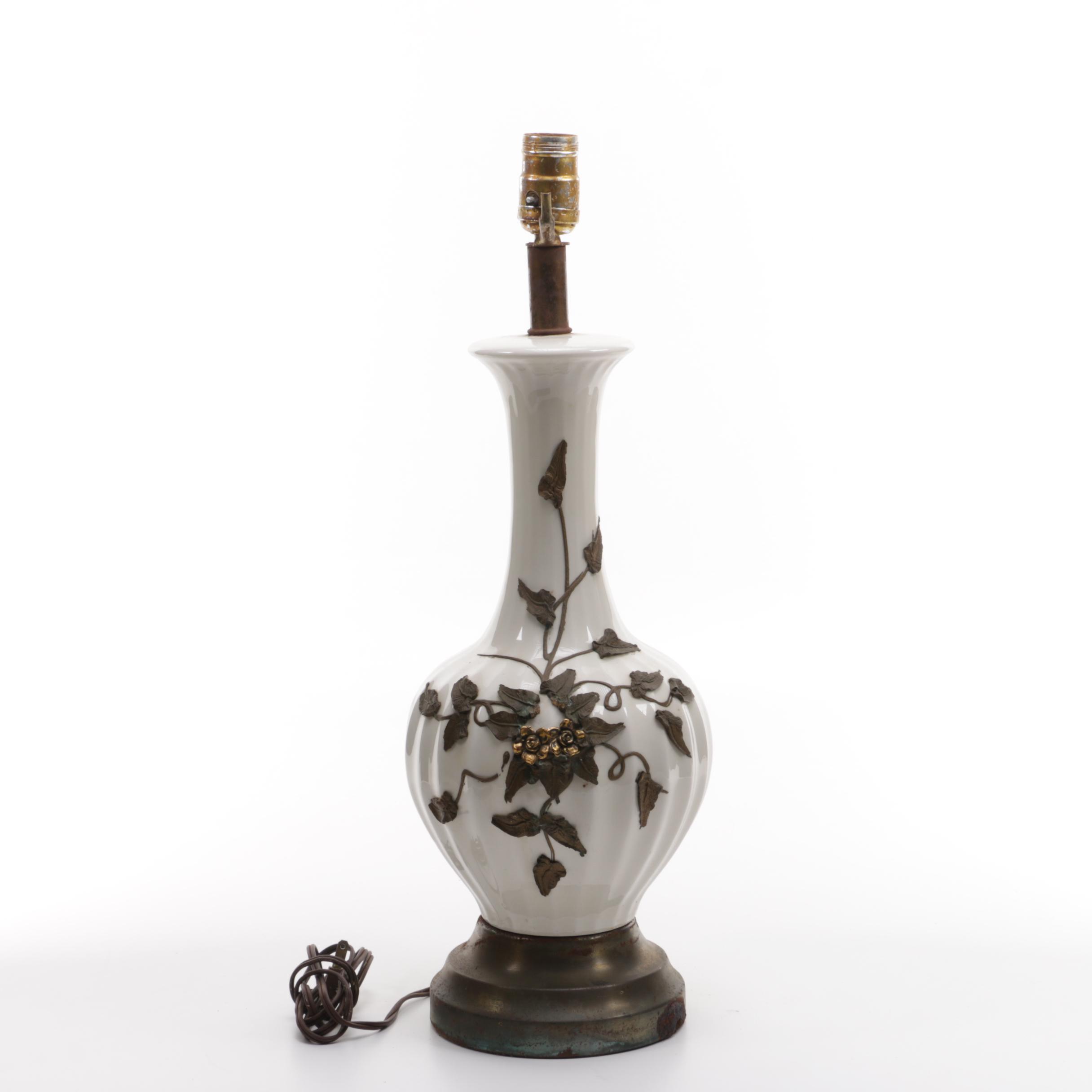 Glass and Ceramic Table Lamp