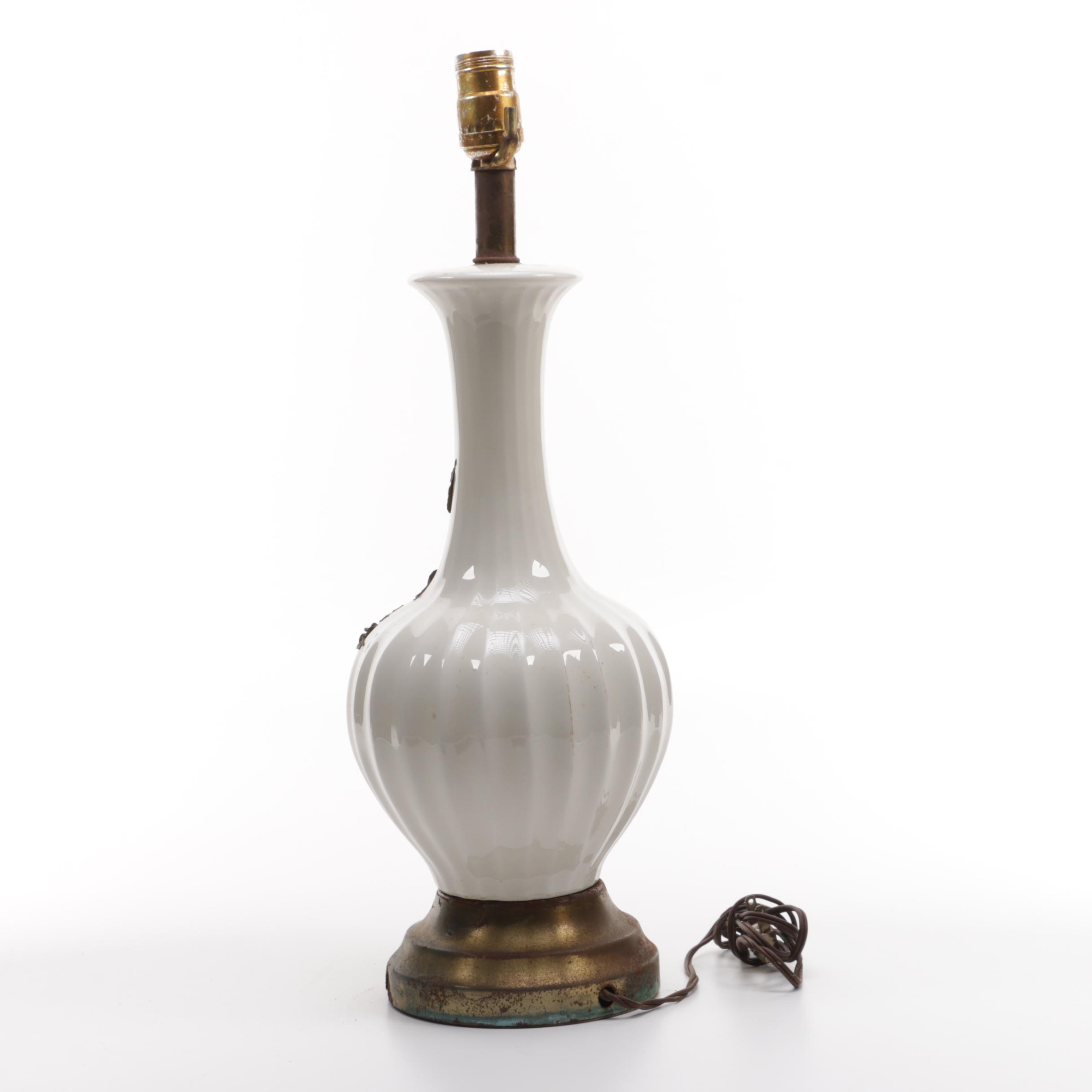 Glass and Ceramic Table Lamp