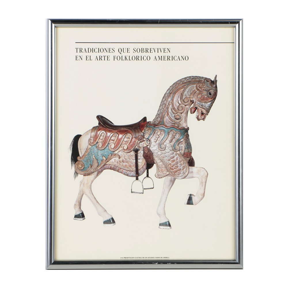 Spanish Offset Lithograph Exhibition Poster of American Folk Art