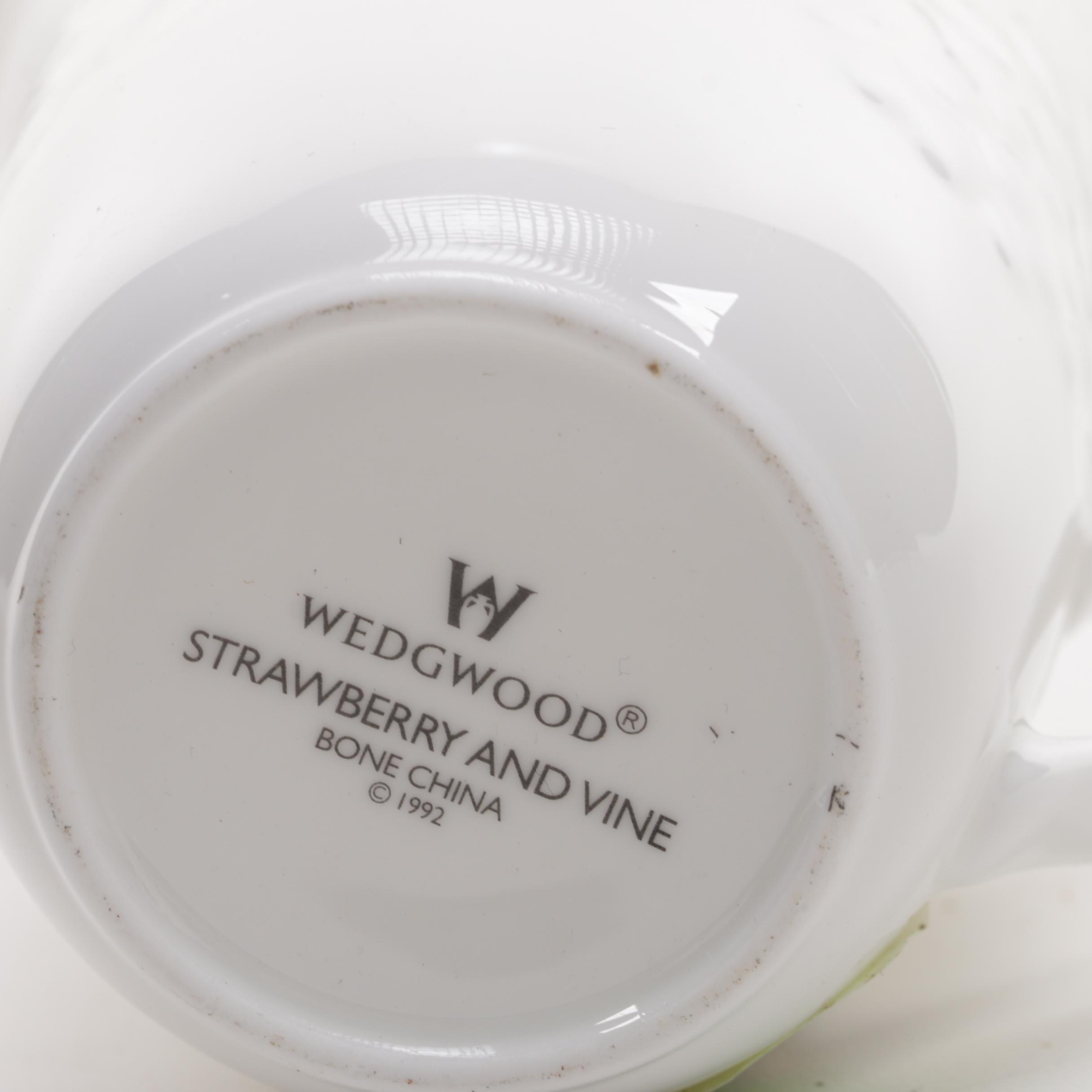 Wedgwood "Strawberry and Vine" Bone China Mugs