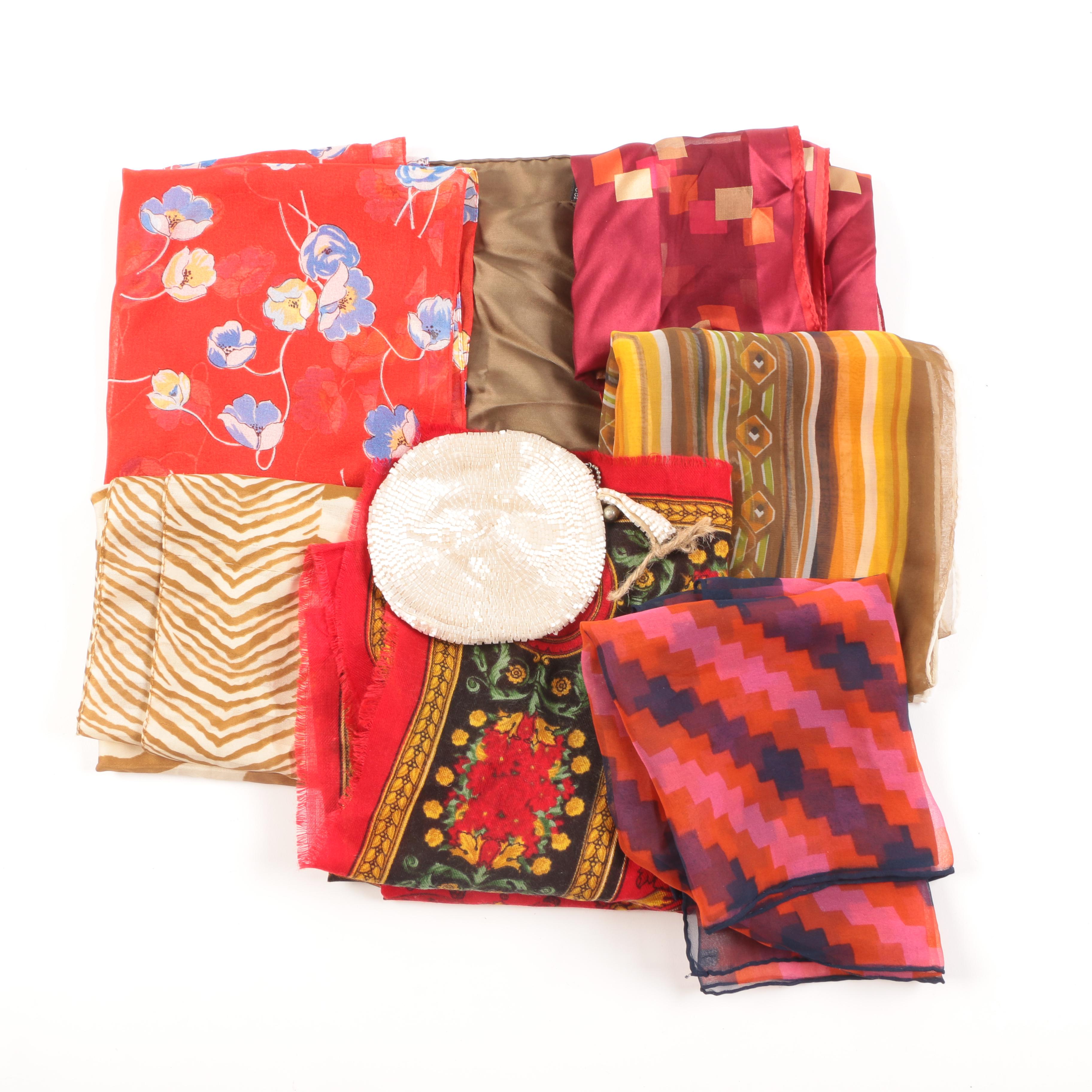 Beaded Coin Purse and Scarves