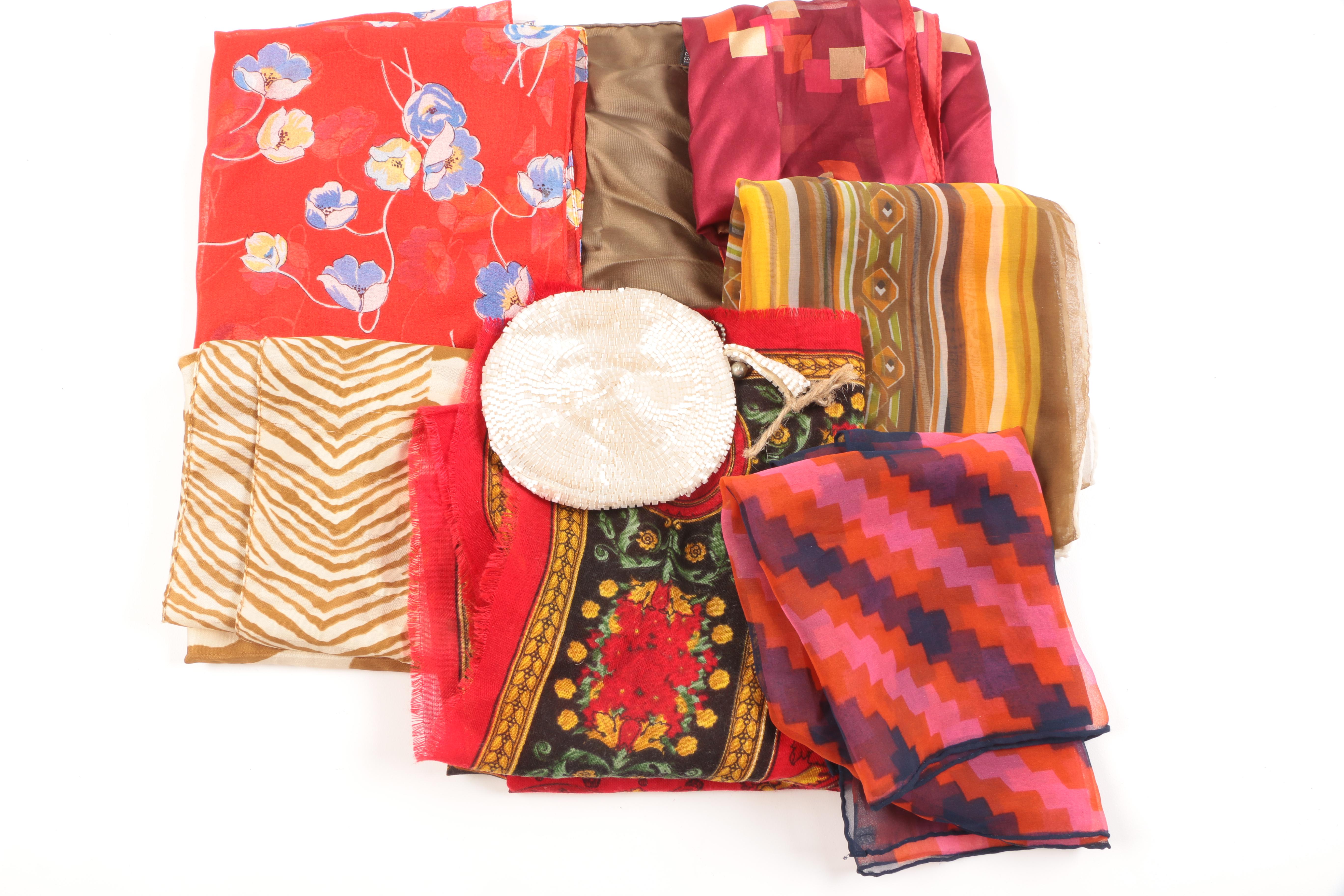 Beaded Coin Purse and Scarves