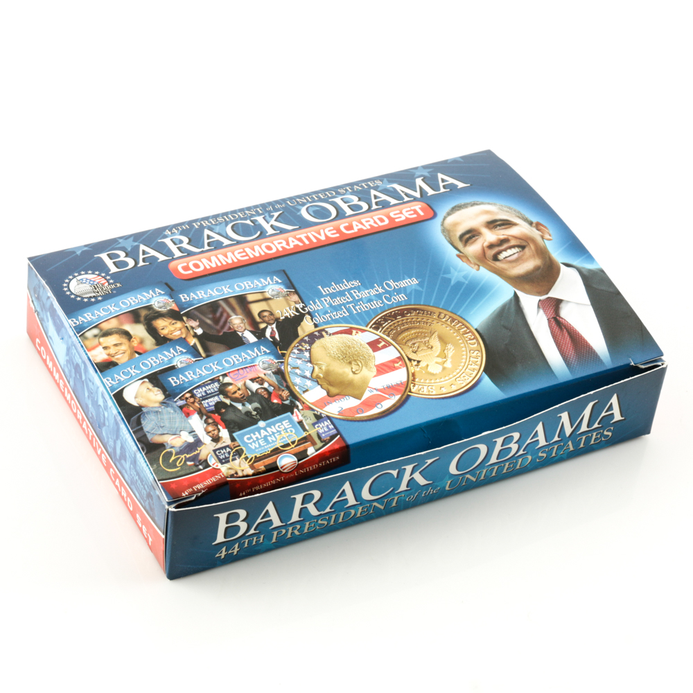 Barack Obama Commemorative Card Set and Commemorative Coin
