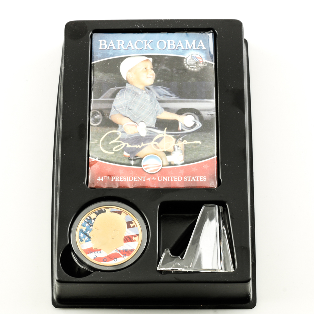 Barack Obama Commemorative Card Set and Commemorative Coin