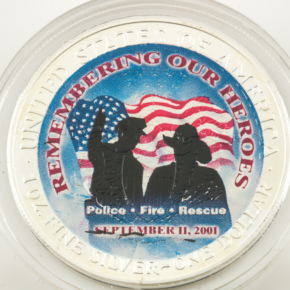 Two Colorized Walking Liberty Silver Eagles