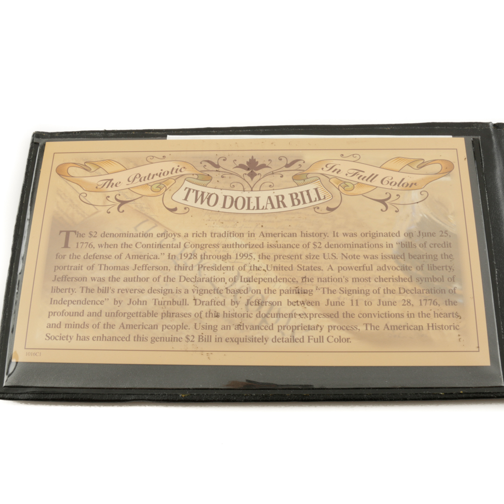 Colorized U.S. Two-Dollar Federal Reserve Note