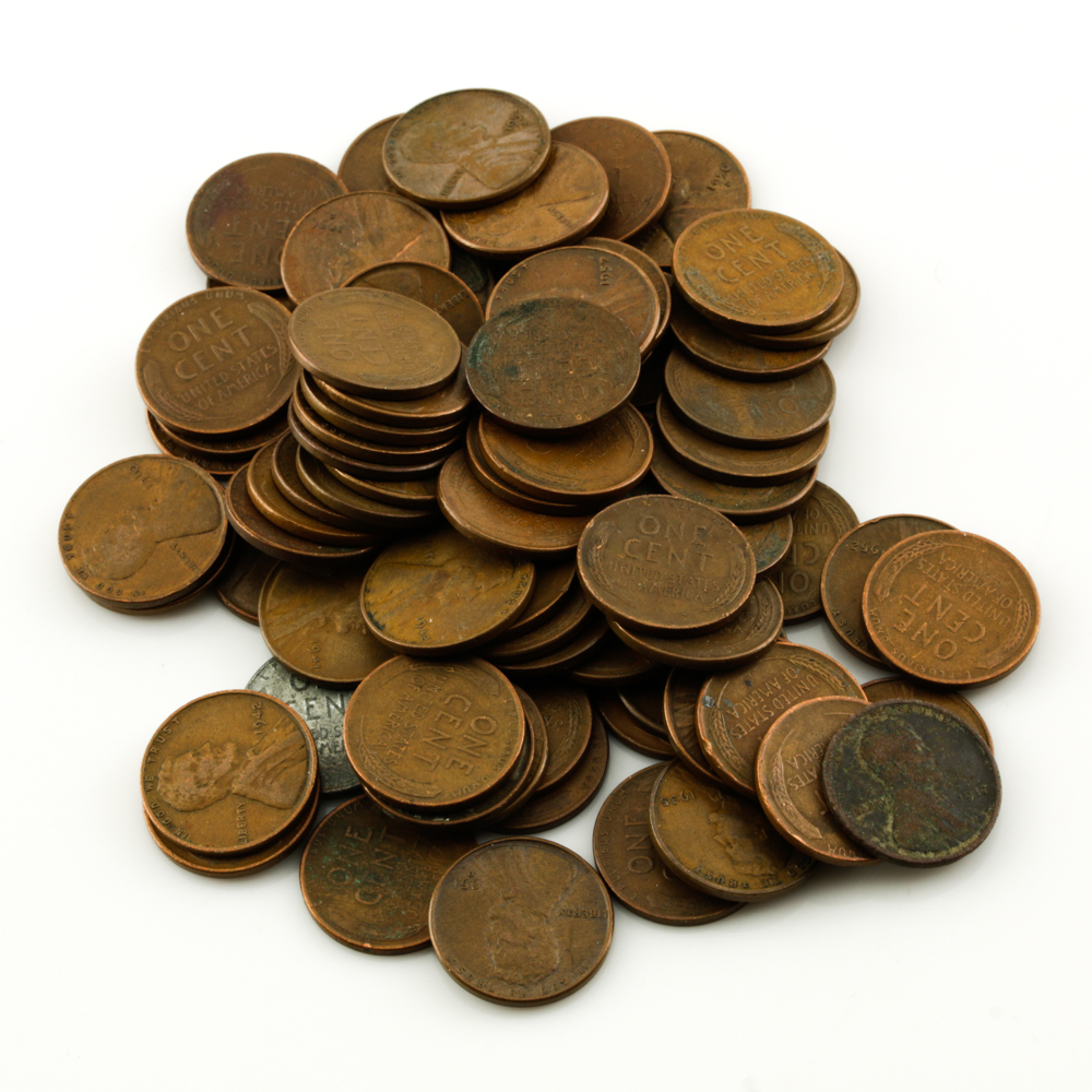 Seventy-Six Lincoln Wheat Cents