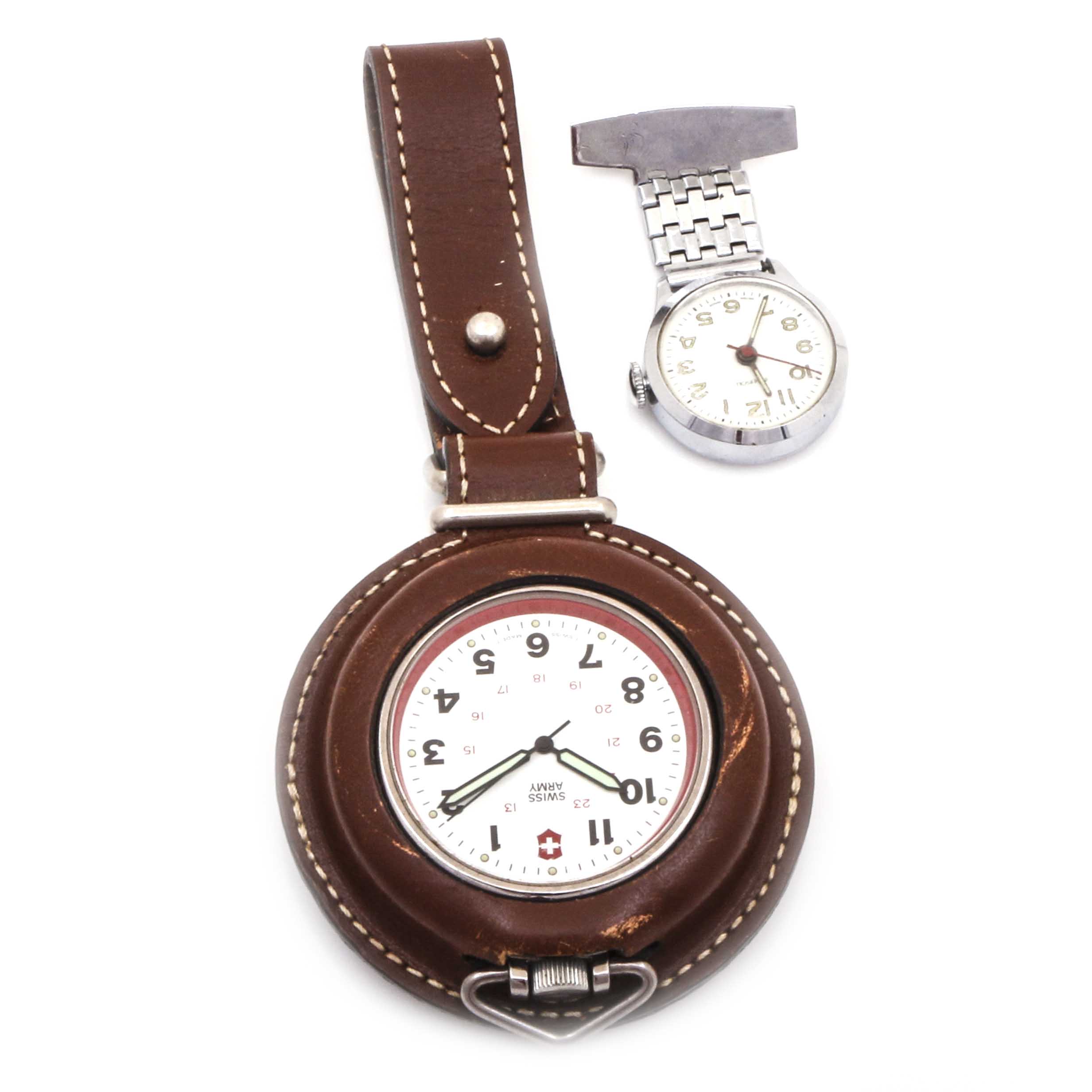 Swiss Army Pocket Watch and Ingersol Pin Watch