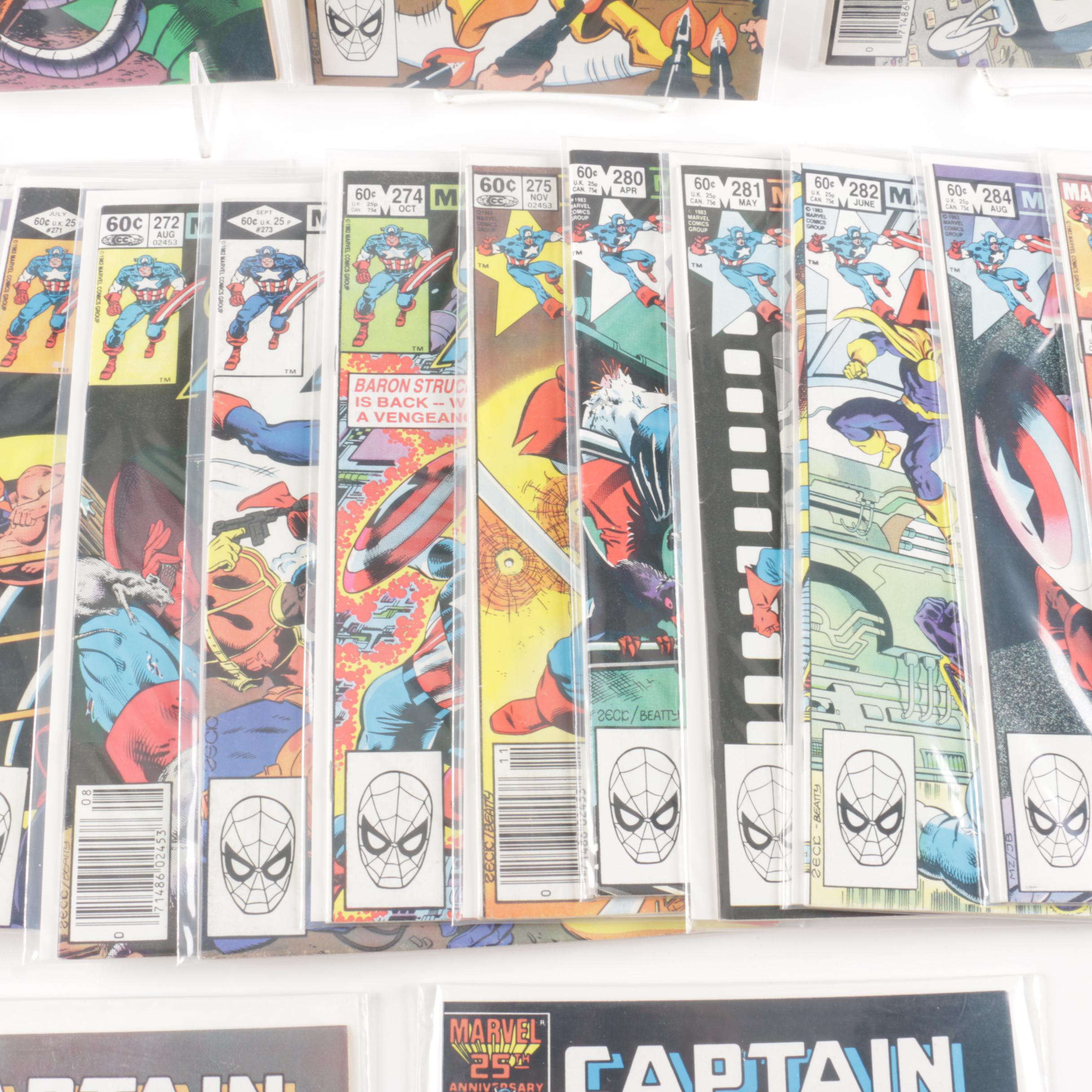 Bronze and Modern Age Marvel Comics First Series "Captain America" Comic Books