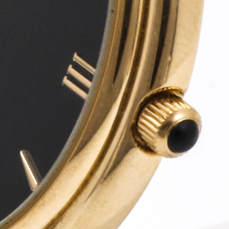 Movado Stainless Steel Black Leather Watch