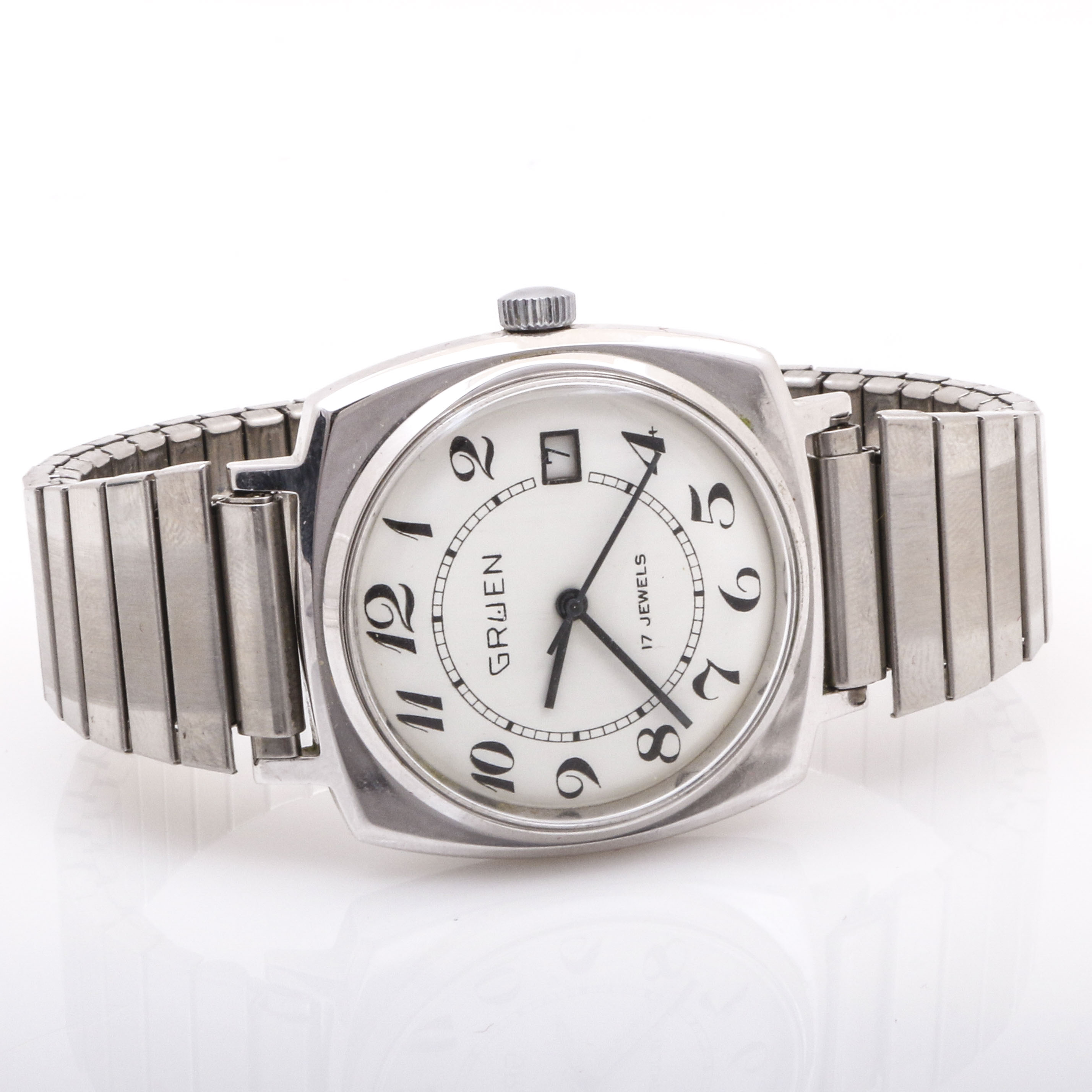 Gruen Stainless Steel Expansion Band Watch