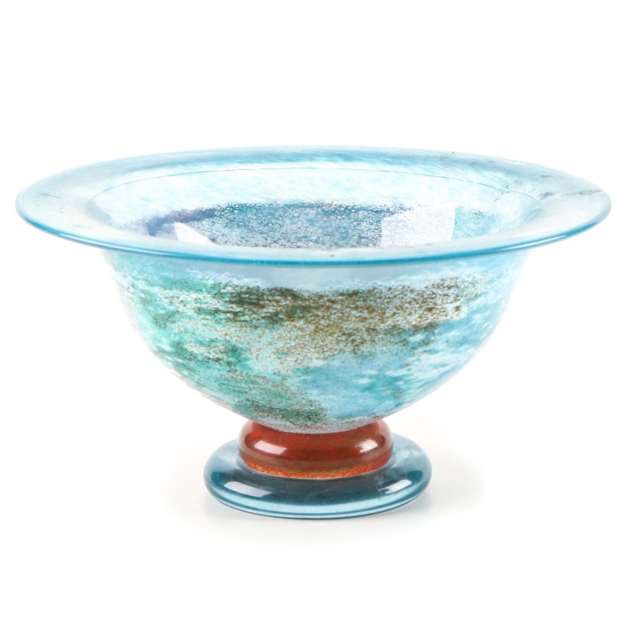 Decorative Blue Glass Bowl