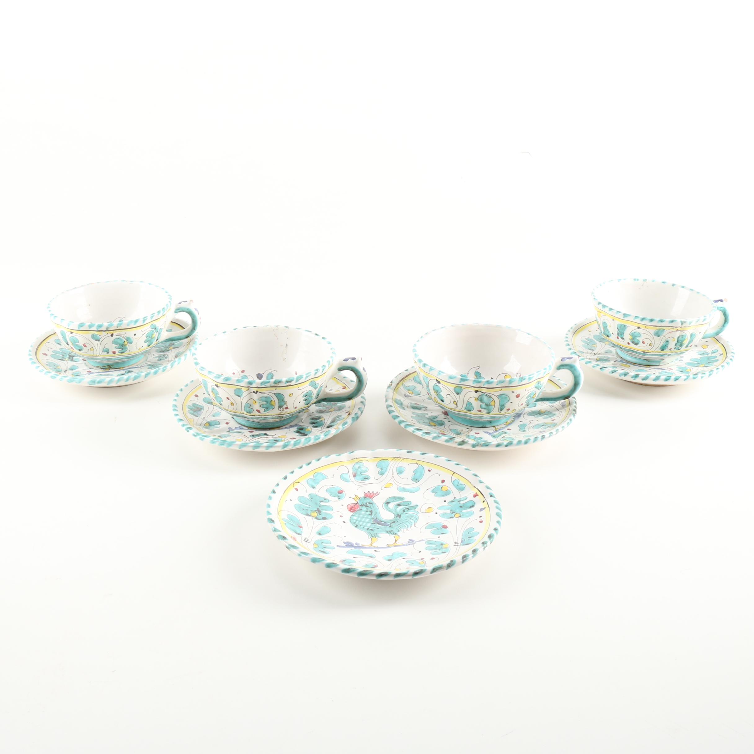 Hand Painted Deruta "Orvieto" Rooster China Set