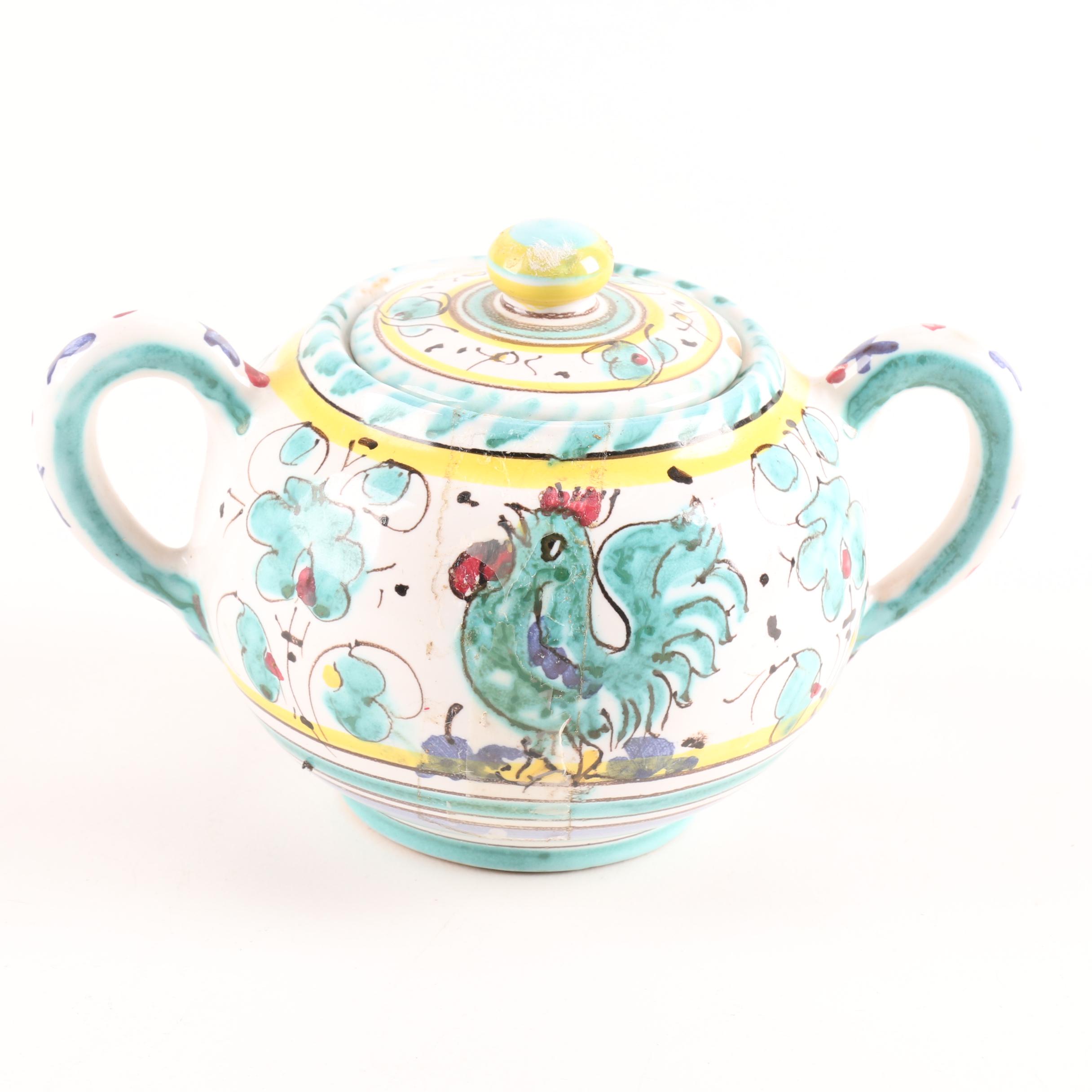 Hand Painted Deruta "Orvieto" Rooster China Set