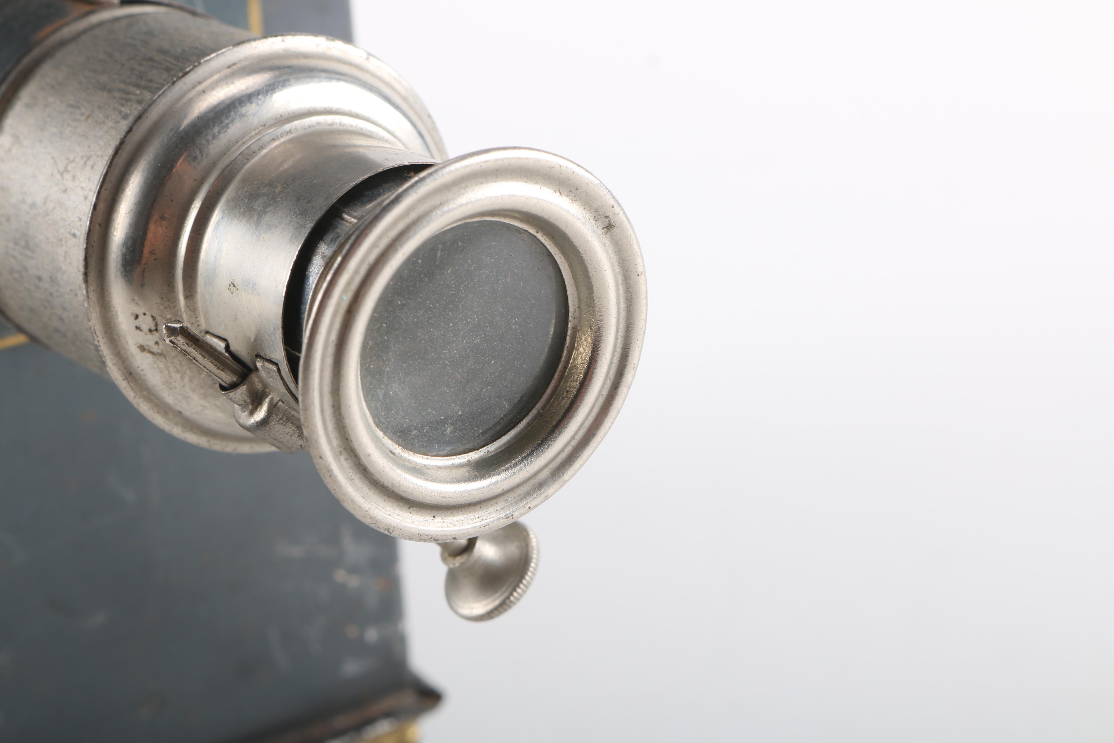 Antique Candle-Operated Slide Projector With Slides