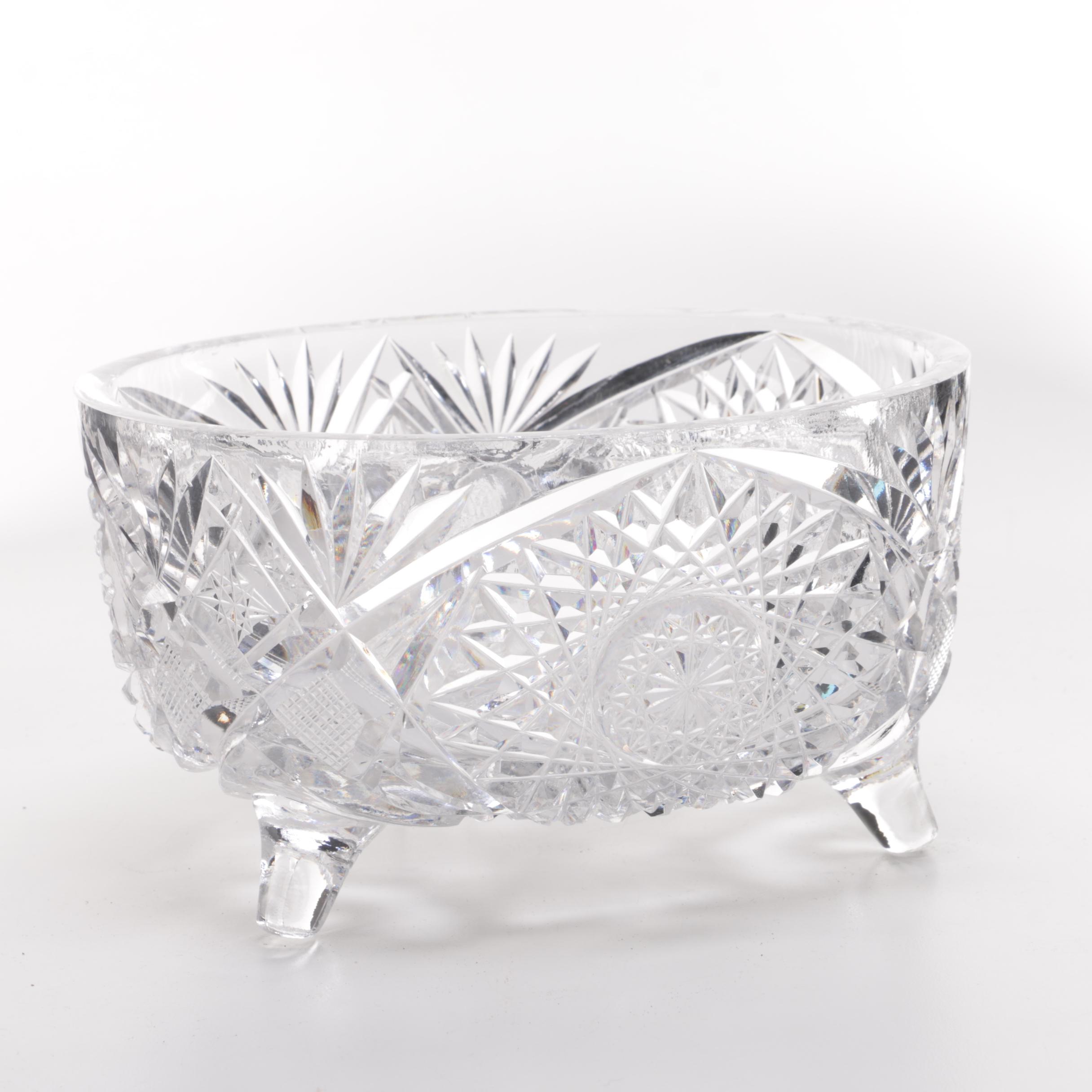 Three Vintage Cut Glass and Crystal Bowls
