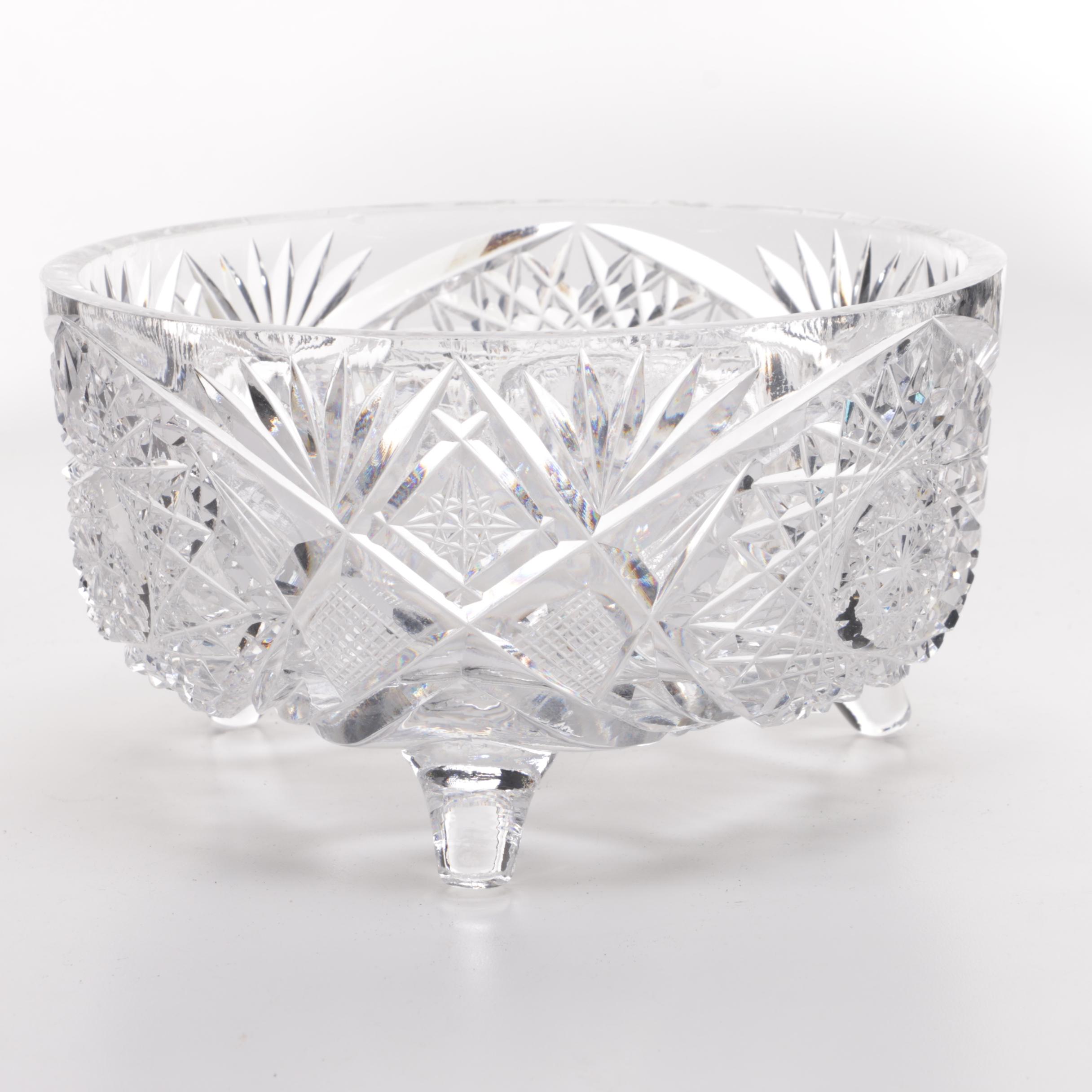 Three Vintage Cut Glass and Crystal Bowls