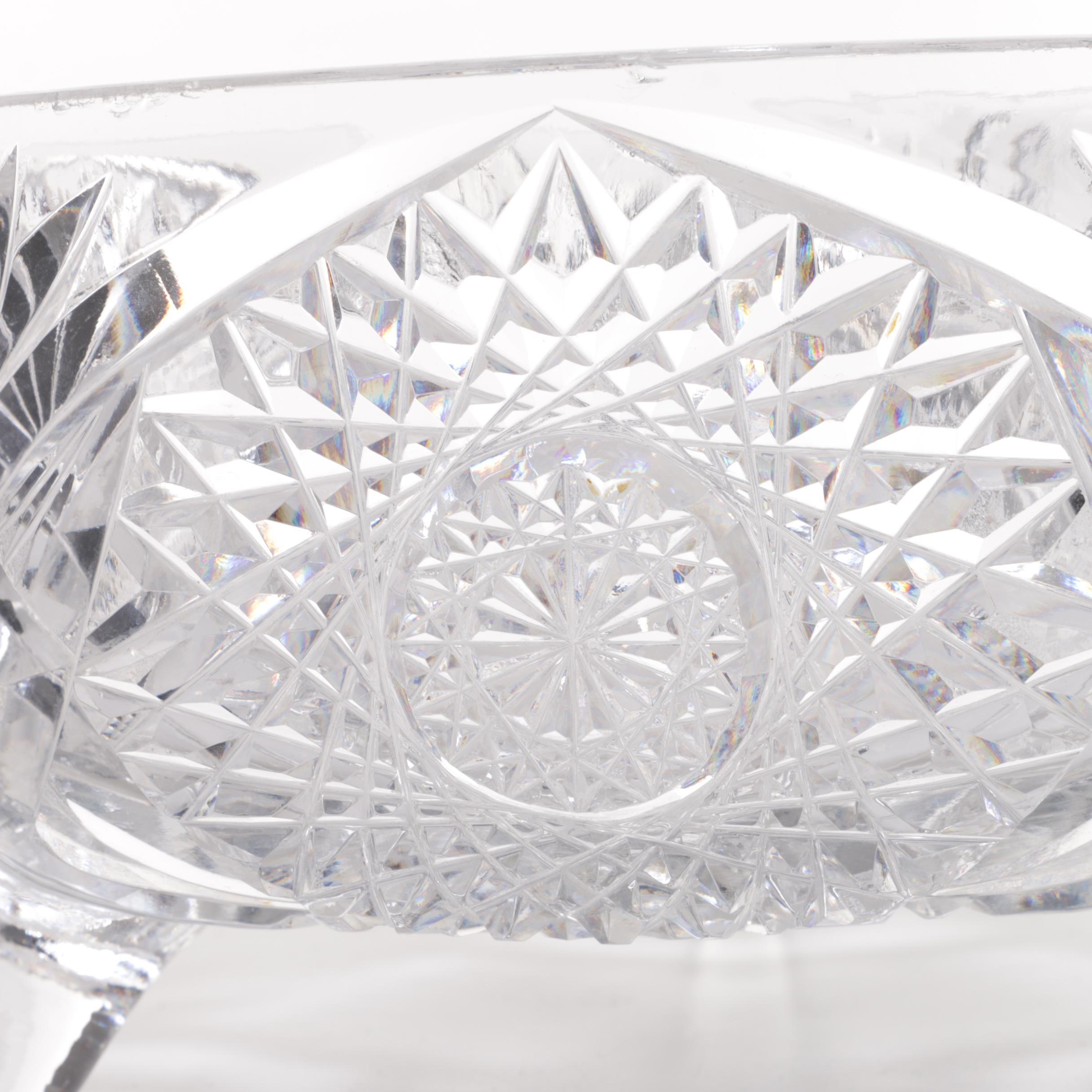 Three Vintage Cut Glass and Crystal Bowls