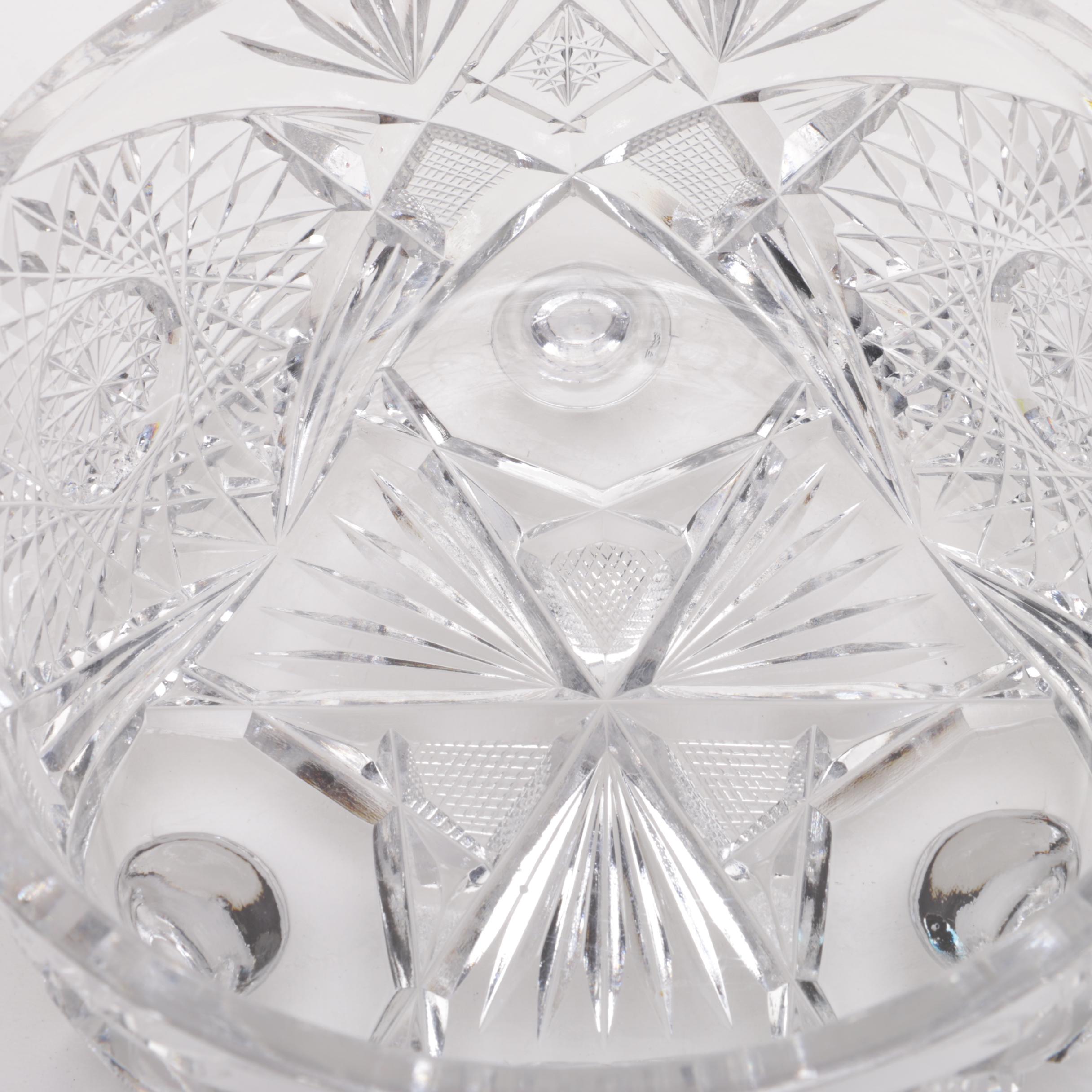 Three Vintage Cut Glass and Crystal Bowls