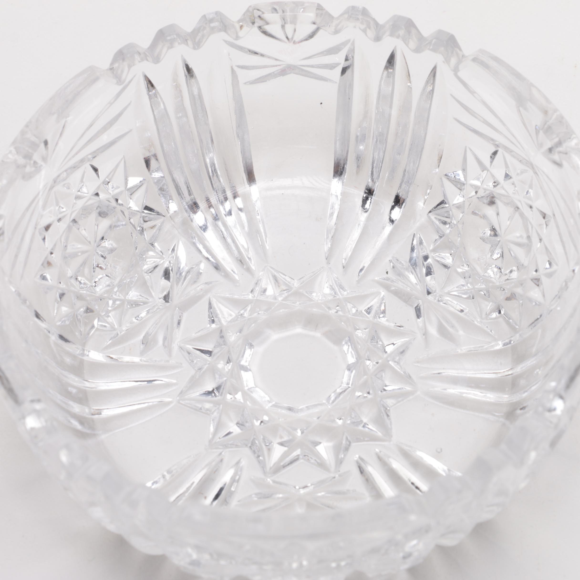 Three Vintage Cut Glass and Crystal Bowls