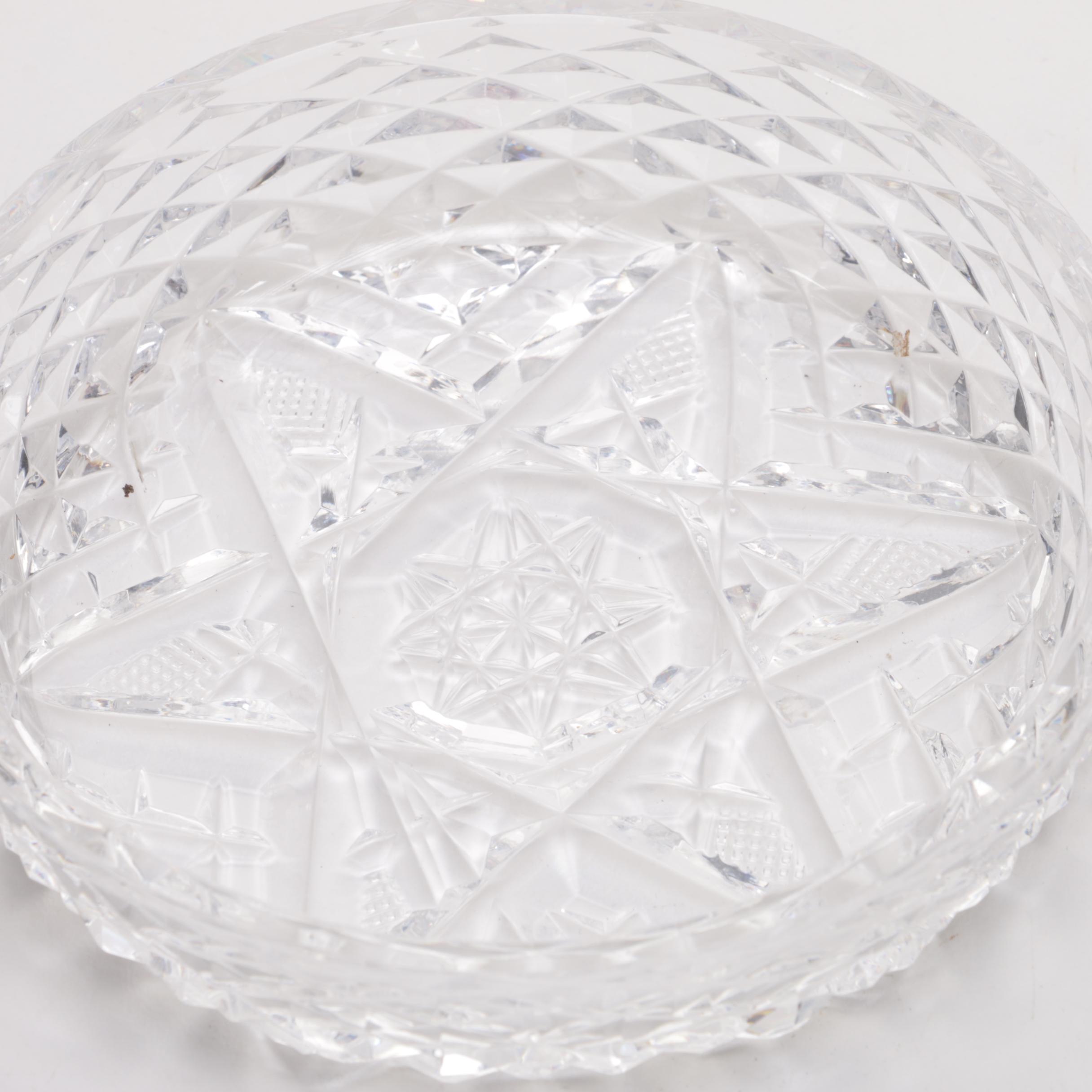 Three Vintage Cut Glass and Crystal Bowls