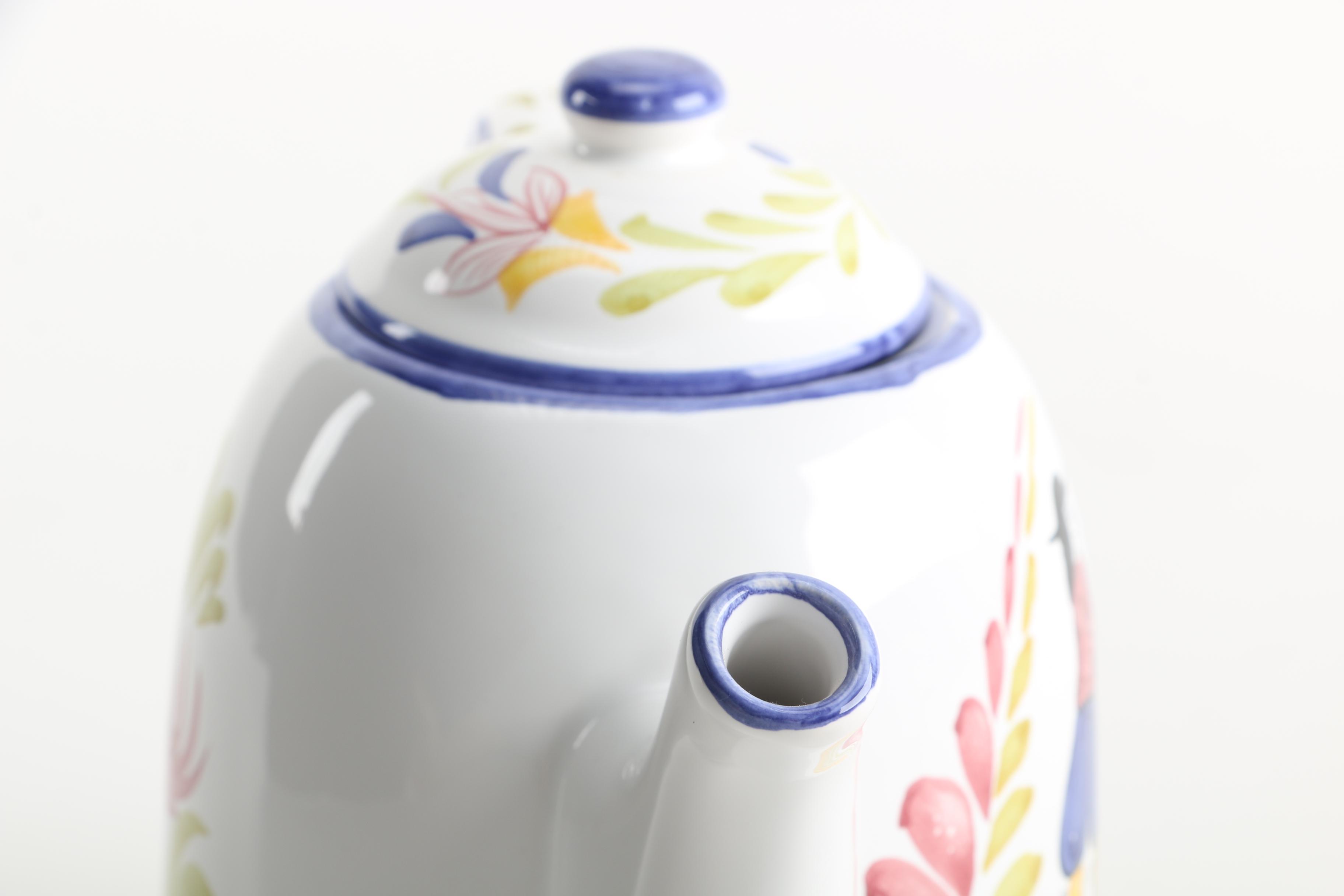 Hand-Painted Portuguese Ceramic Tea Set