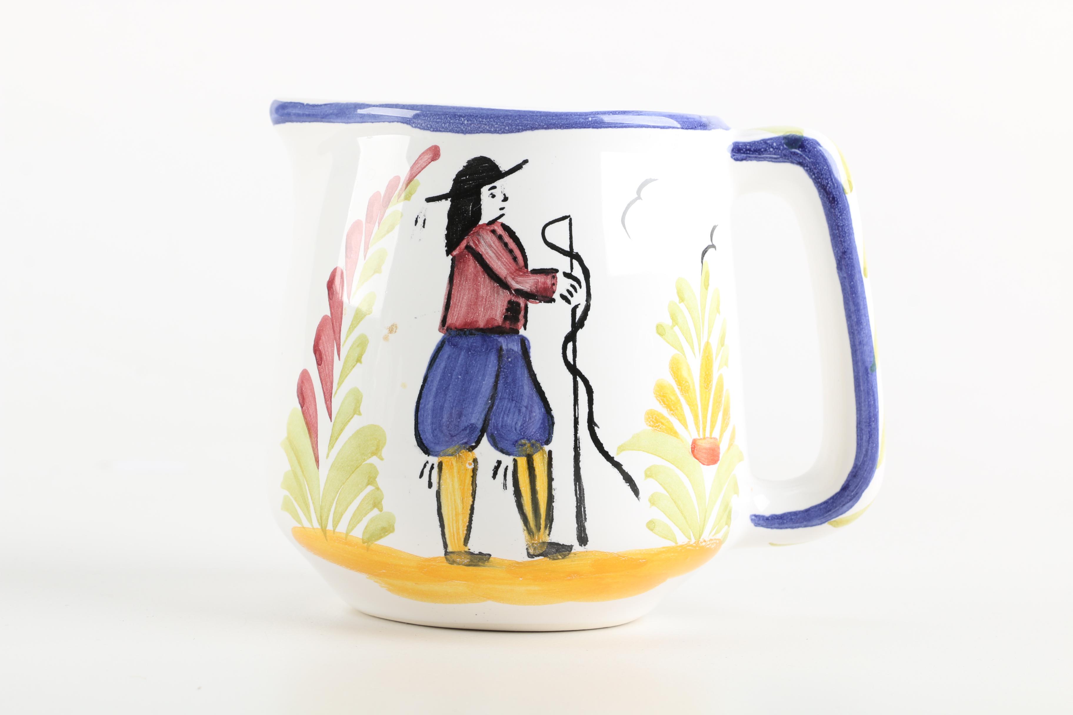 Hand-Painted Portuguese Ceramic Tea Set