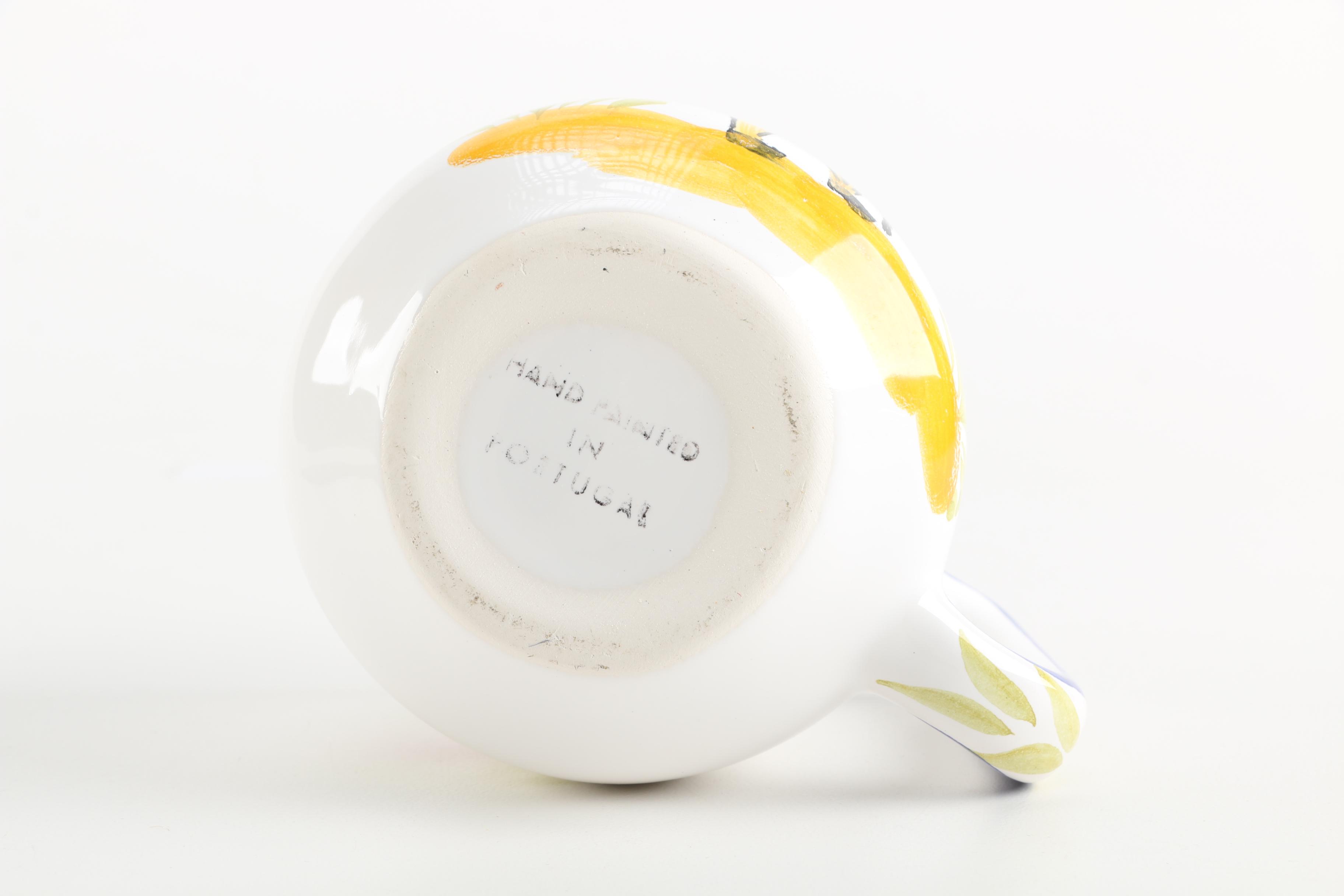 Hand-Painted Portuguese Ceramic Tea Set