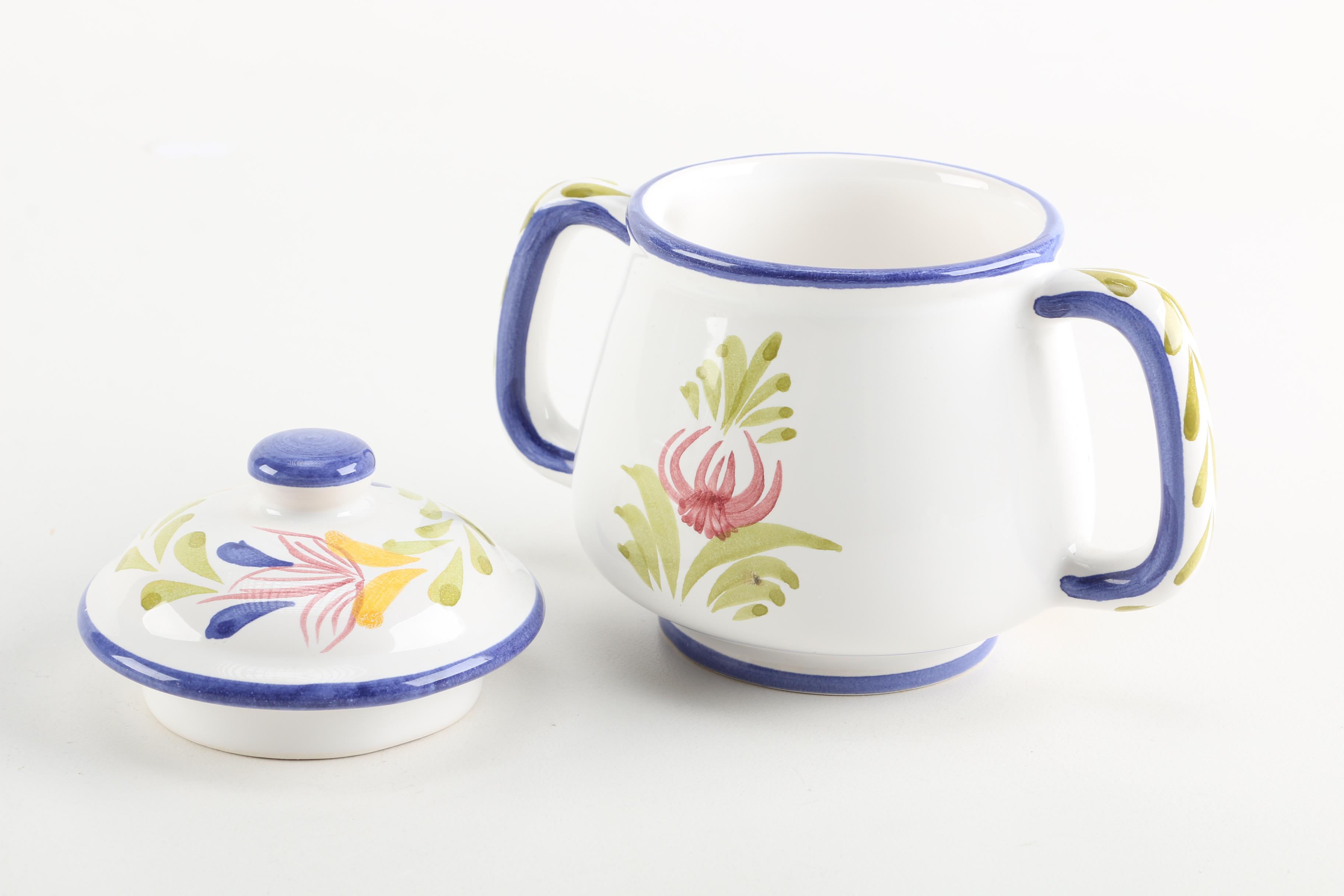 Hand-Painted Portuguese Ceramic Tea Set