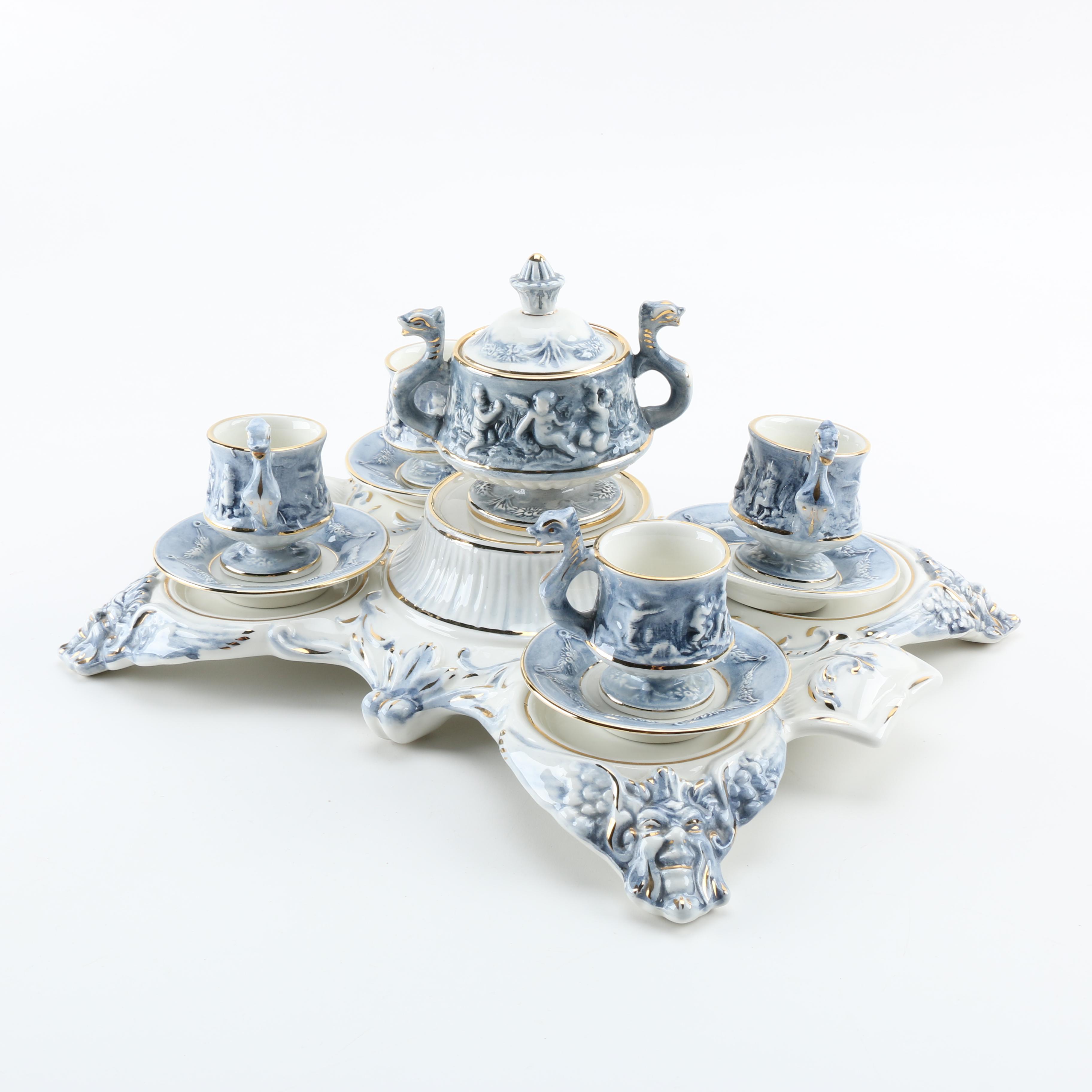 Capodimonte Style Ceramic Espresso Service