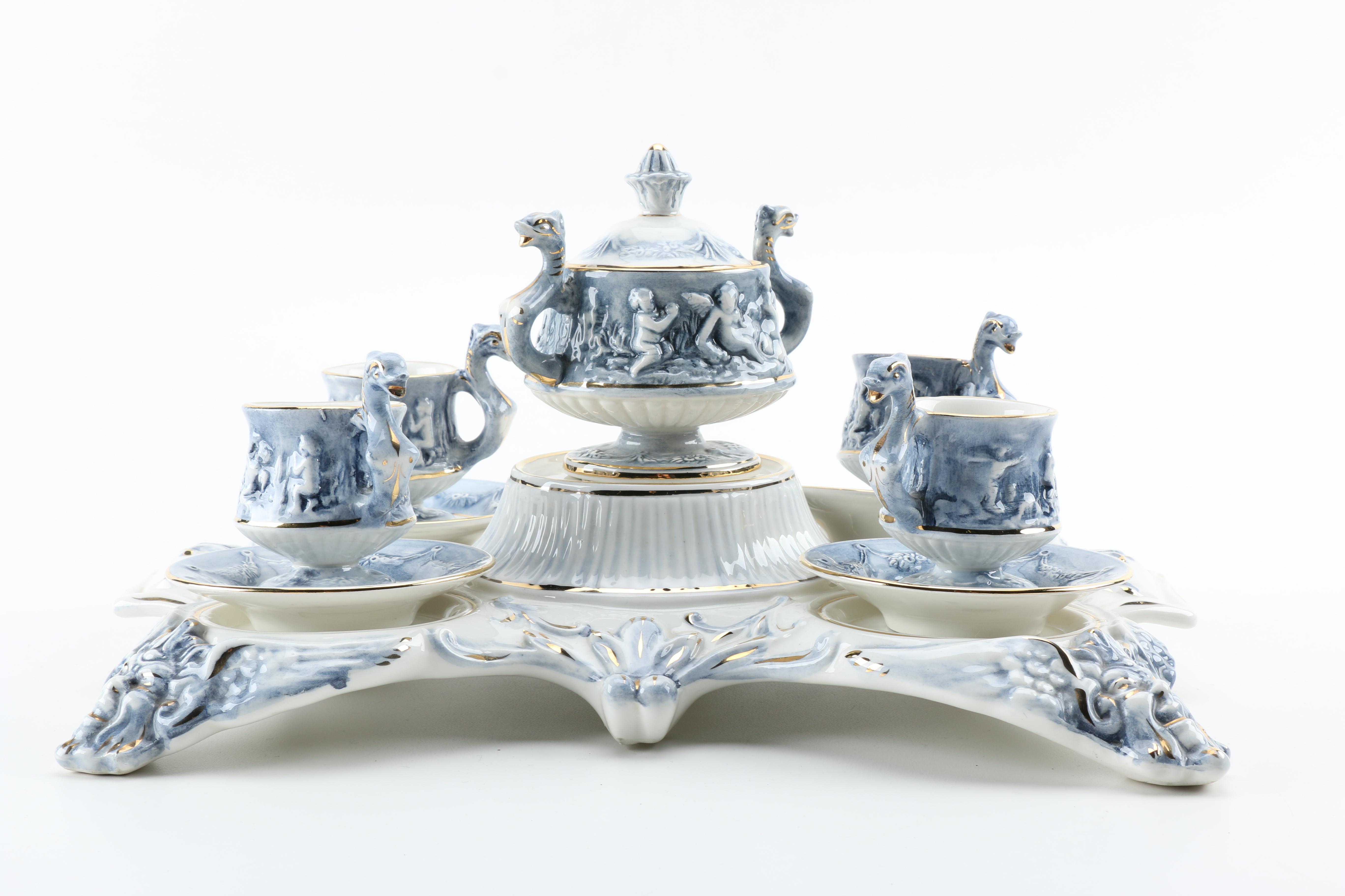 Capodimonte Style Ceramic Espresso Service