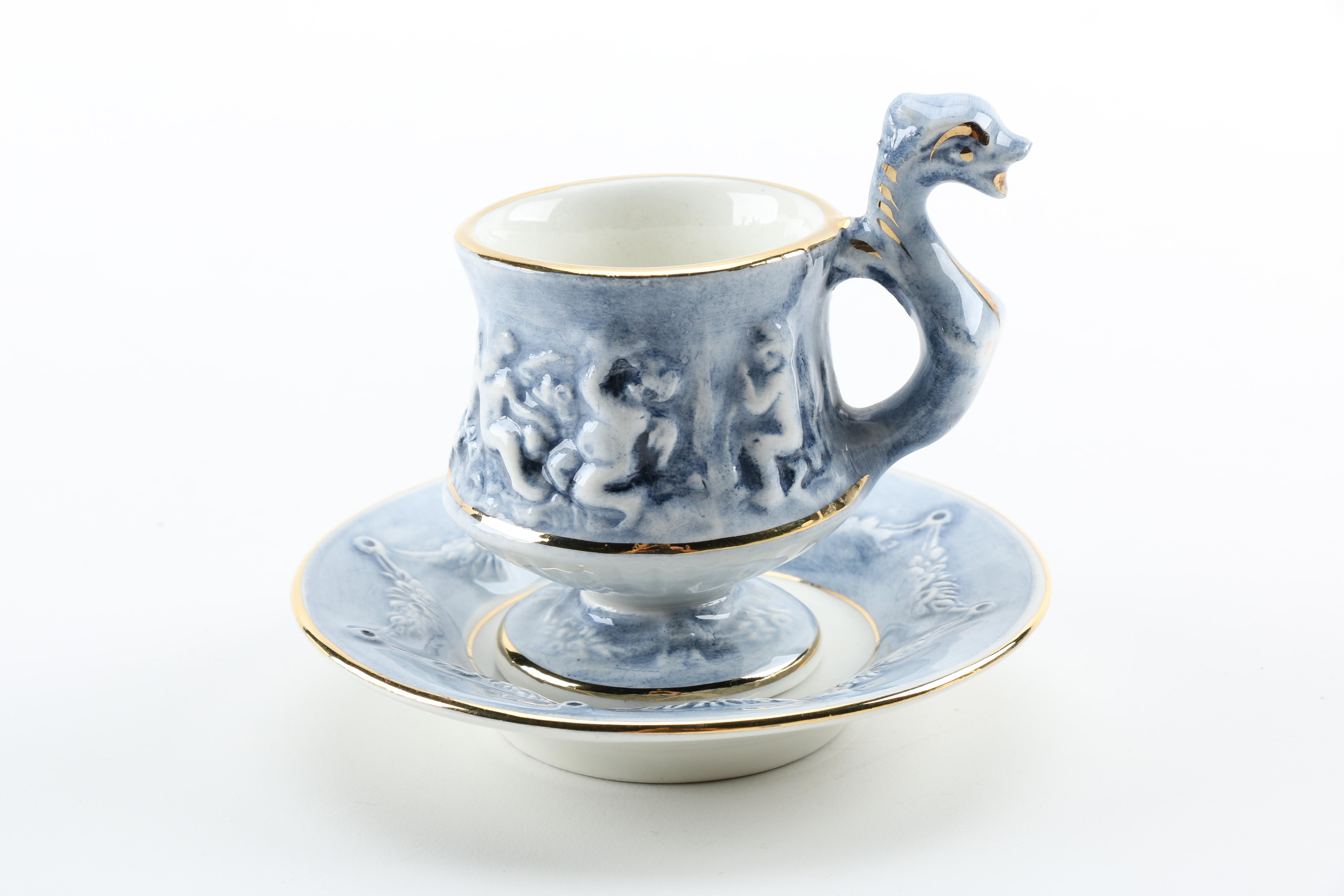 Capodimonte Style Ceramic Espresso Service