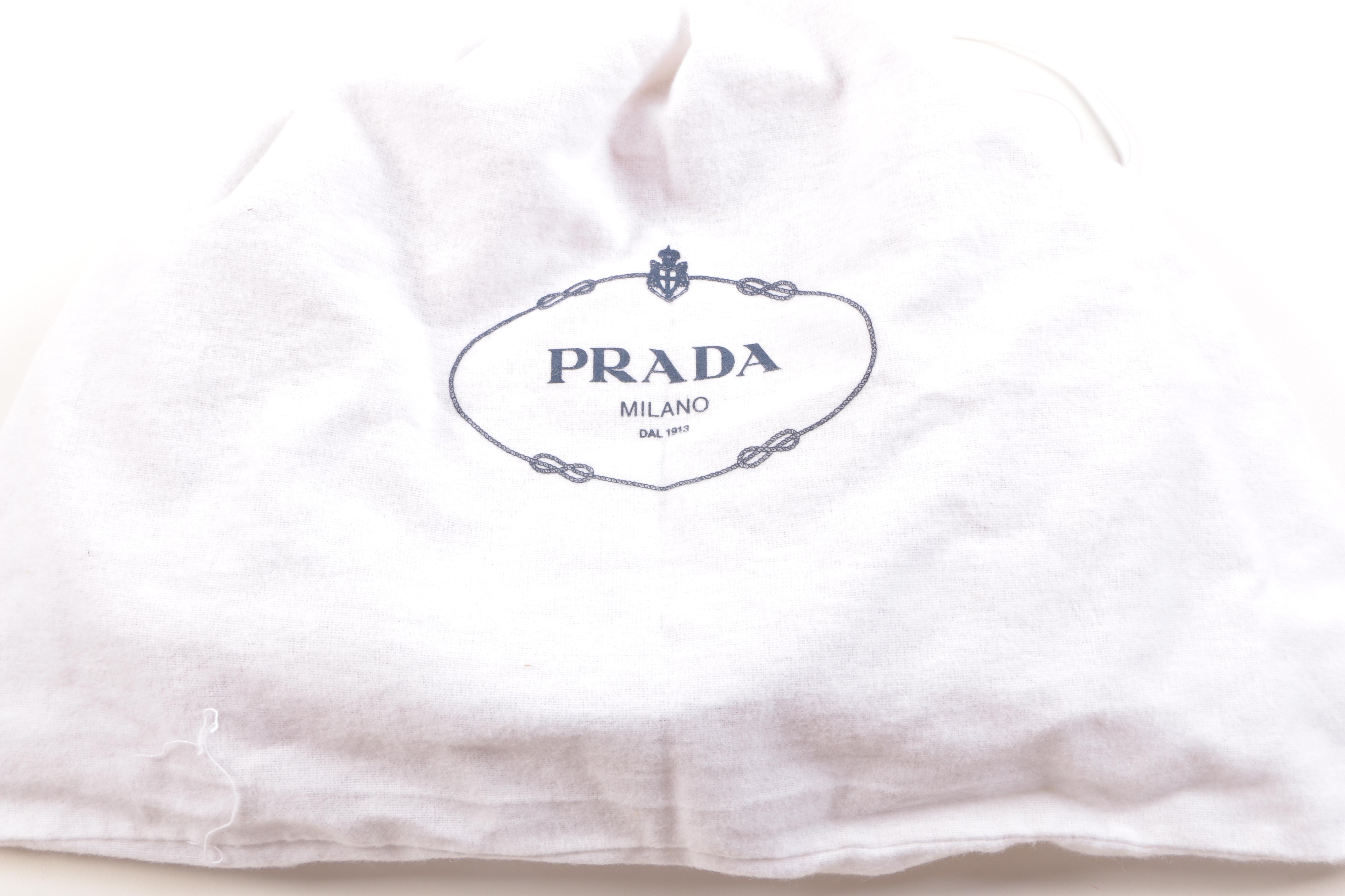 Prada Cognac Ostrich Leather Shoulder Bag