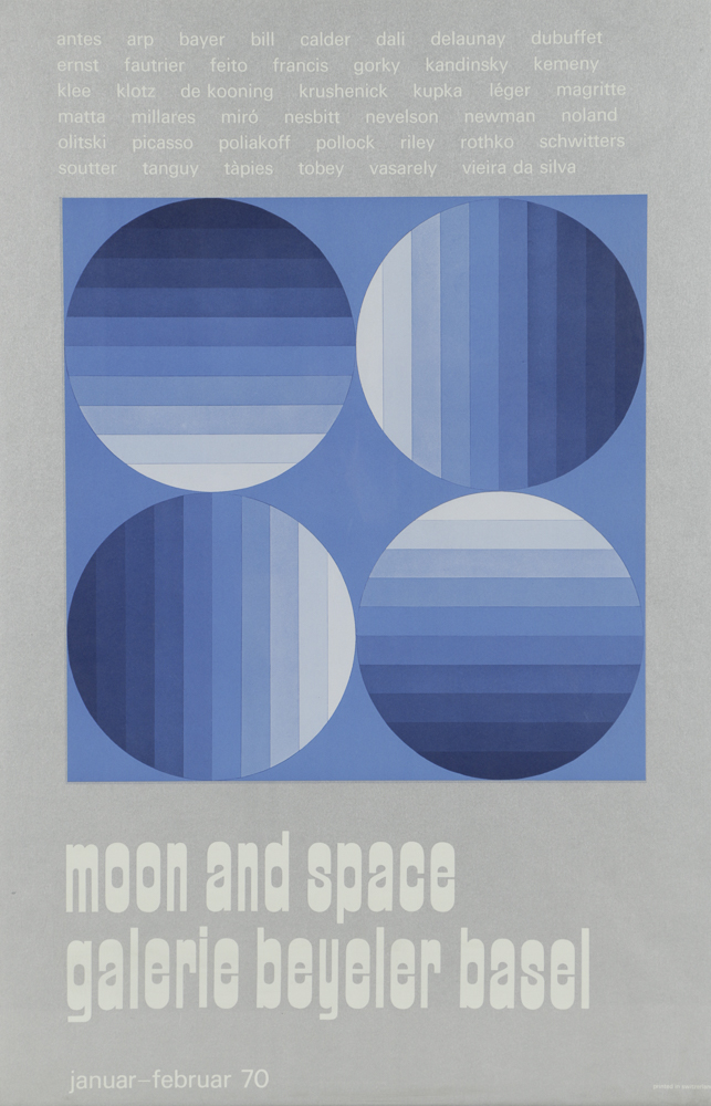 Galerie Beyeler Basel Serigraph on Paper Exhibition Poster "Moon and Space"