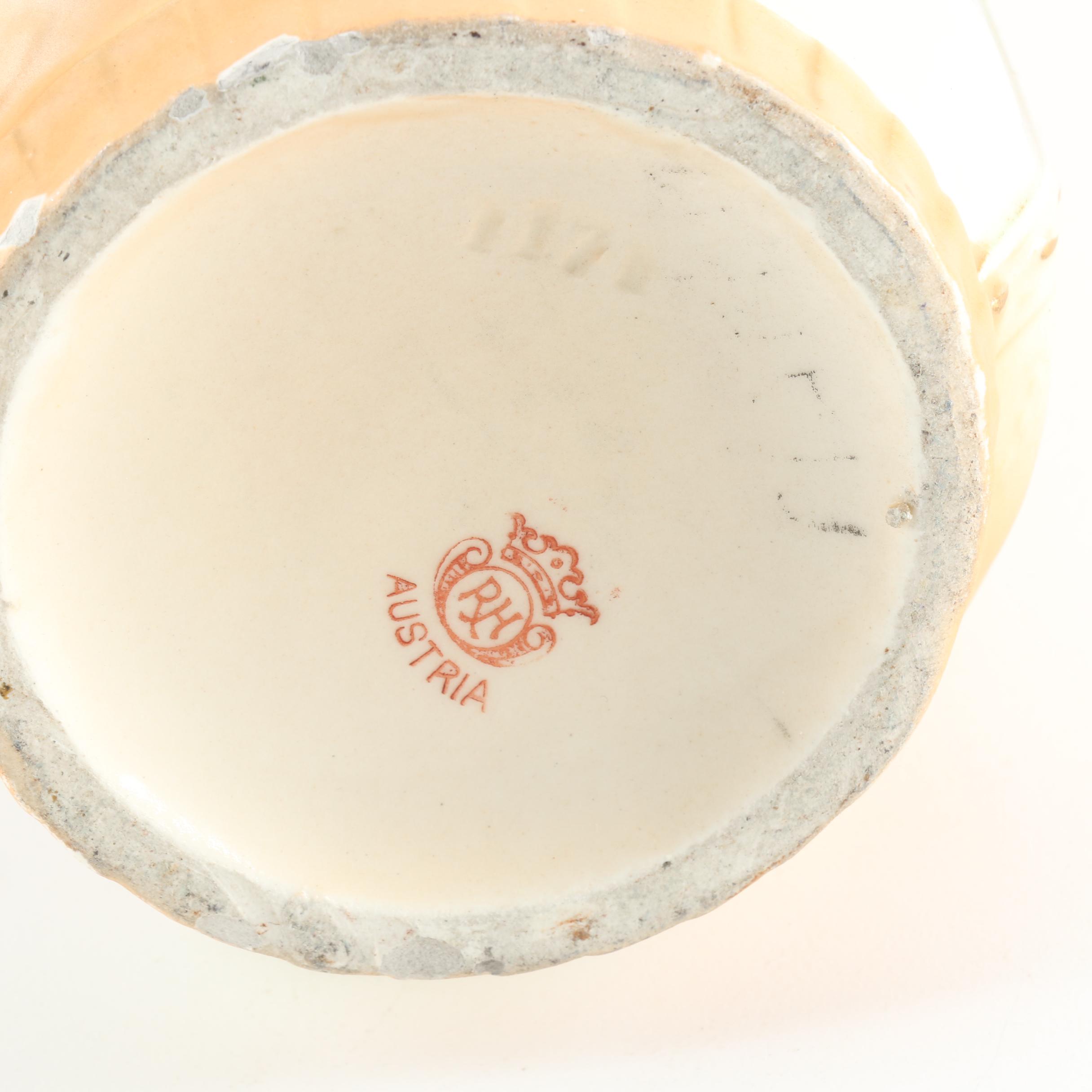 Antique Austrian Robert Hanke Ceramic Handled Vase