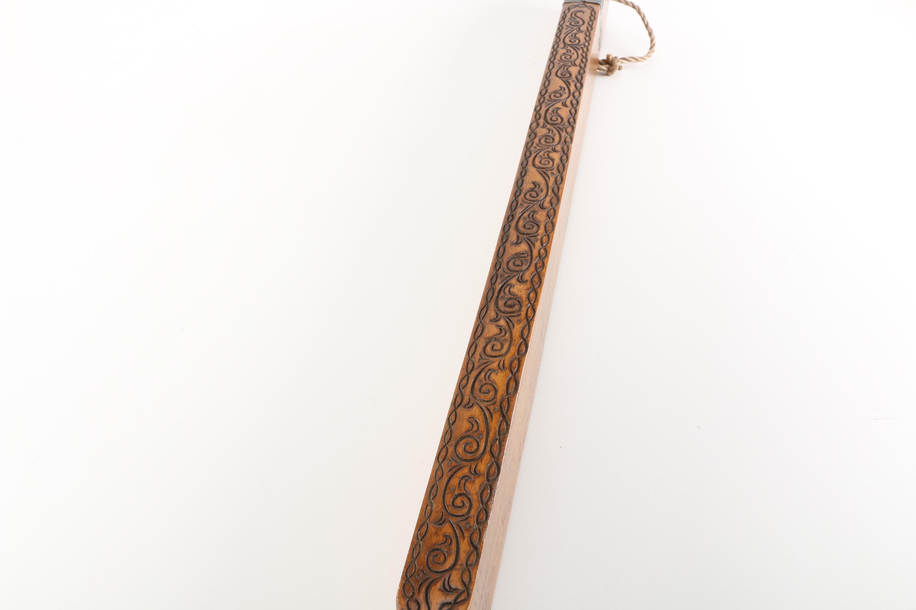 Carved Wooden Flax Breaker