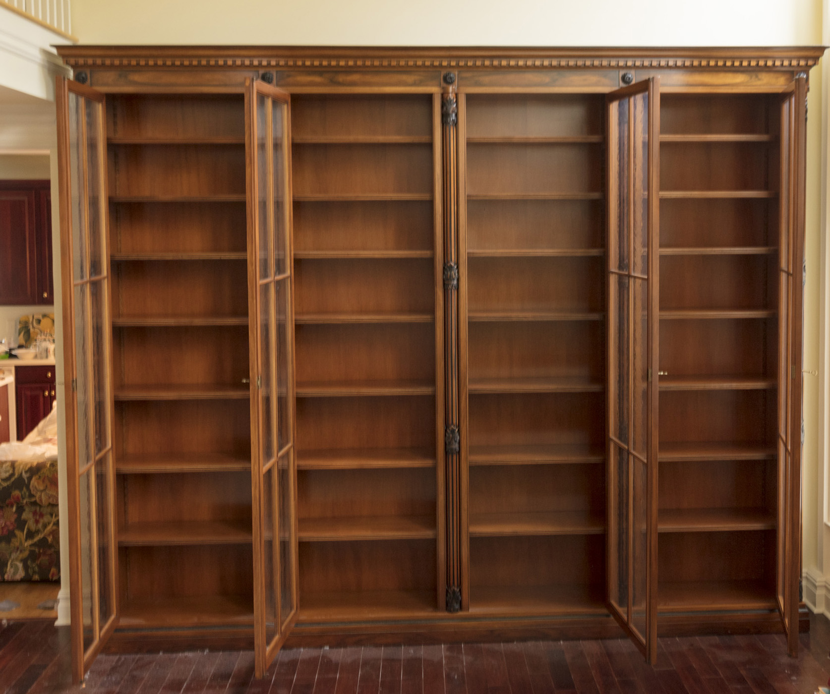Contemporary FourColumn Bookcase With Glazed Doors EBTH