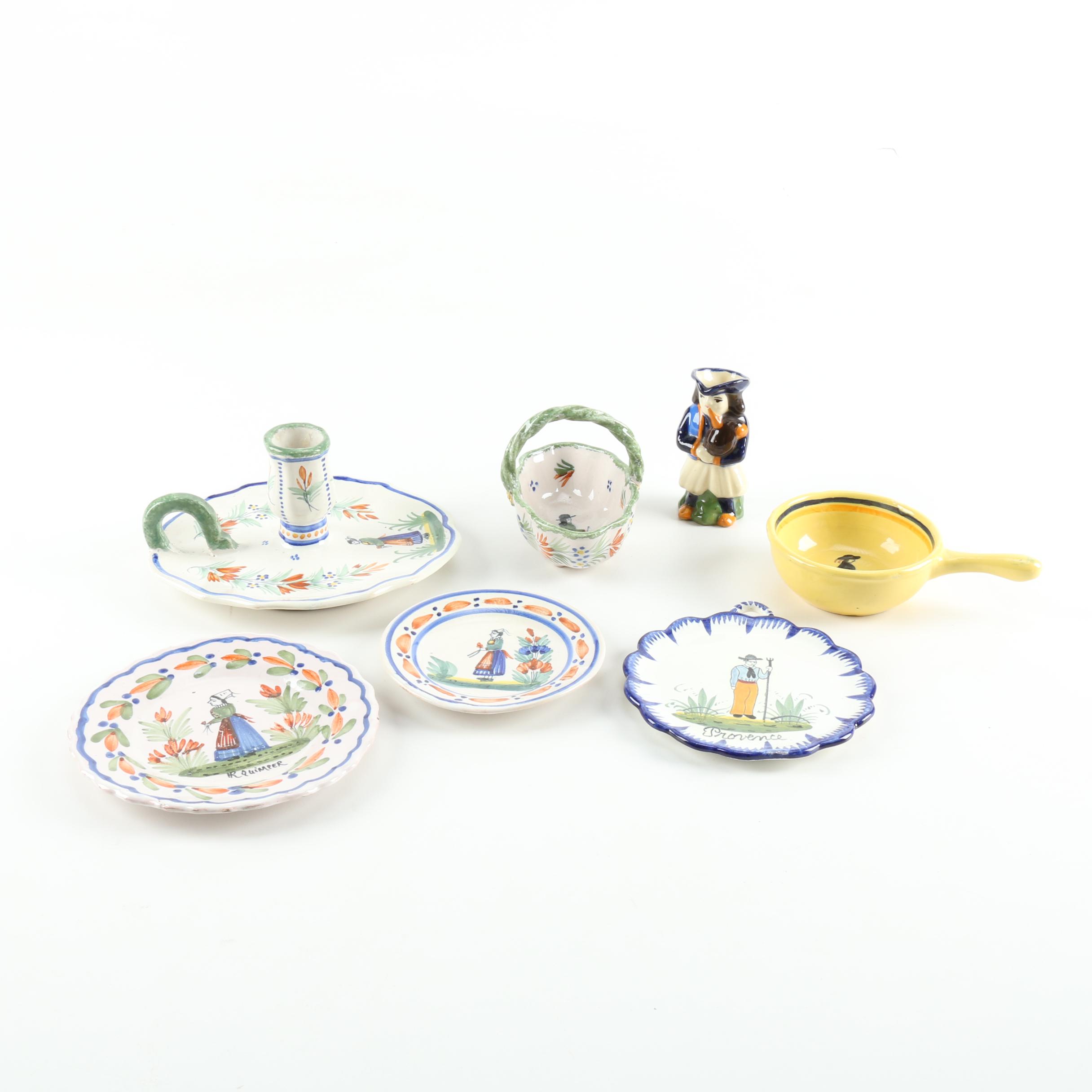 Henriot Quimper Faience Tableware