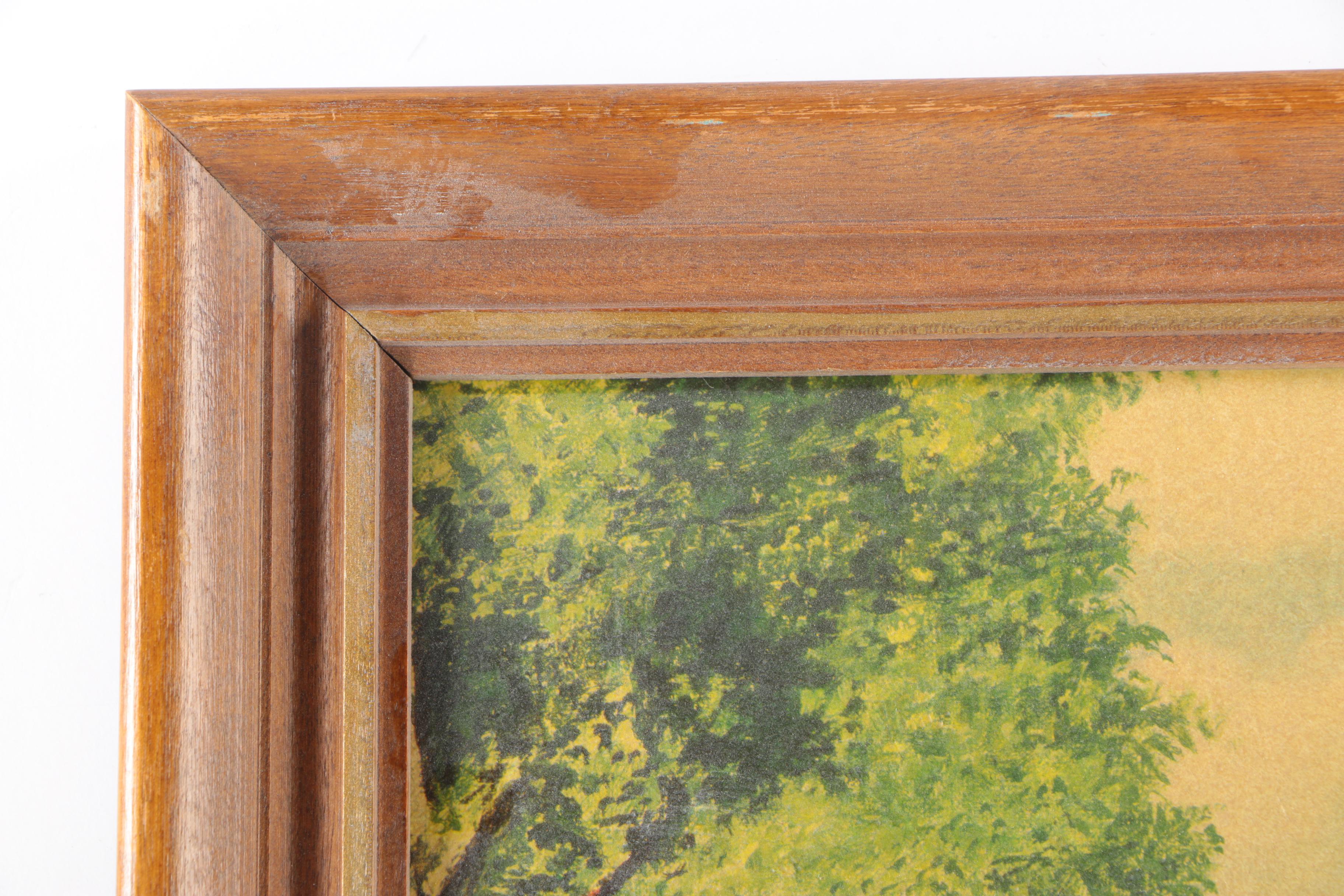 Lithograph on Cardboard After Gene Pelham "Peaceful Waters"